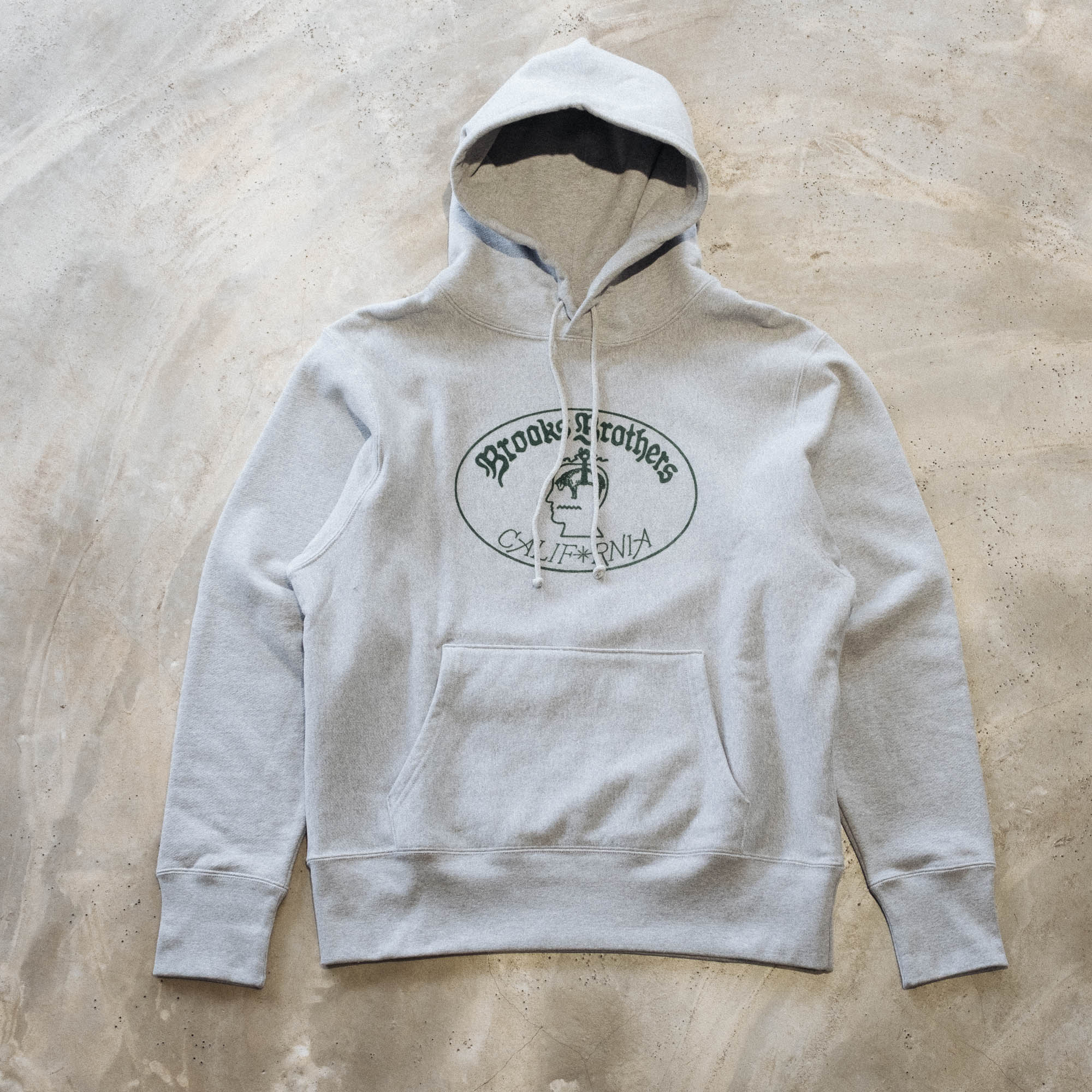 Brain Dead x Brooks Brothers Logo Hoodie - Heather Grey