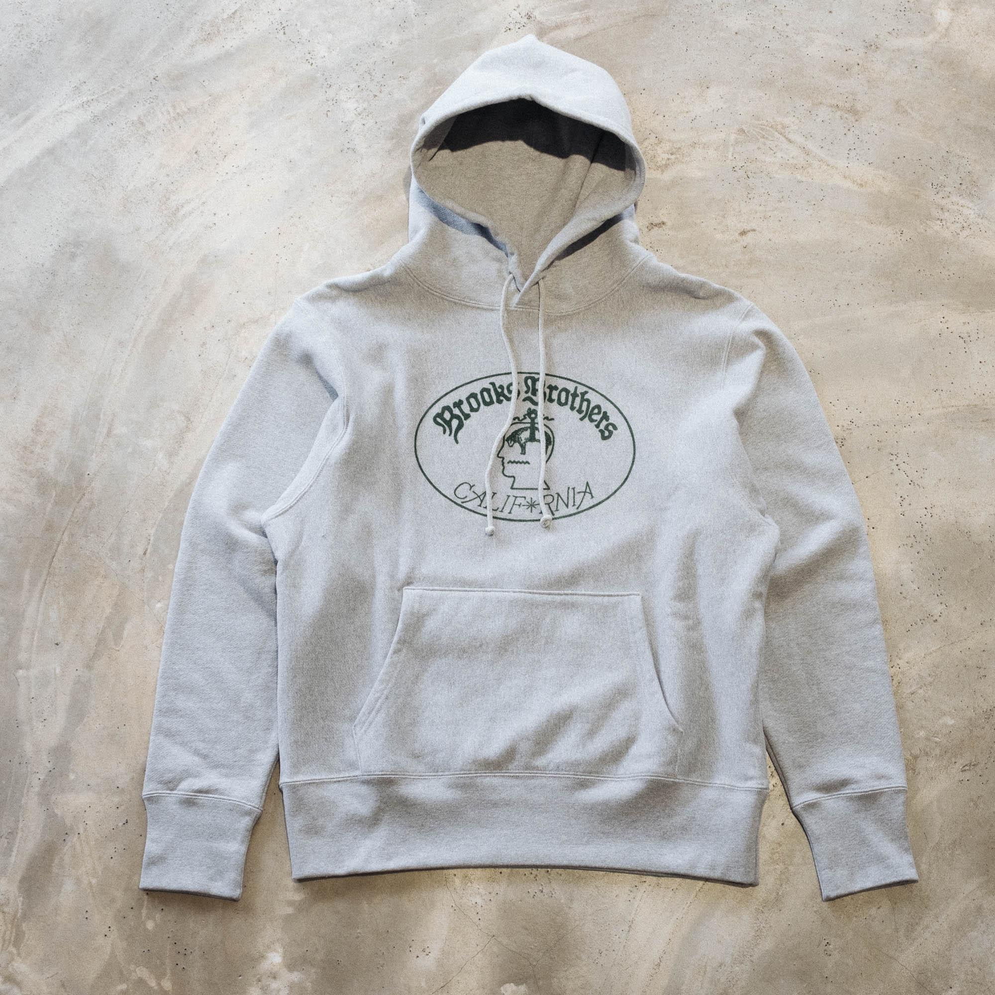 Brain Dead x Brooks Brothers Logo Hoodie - Heather Grey