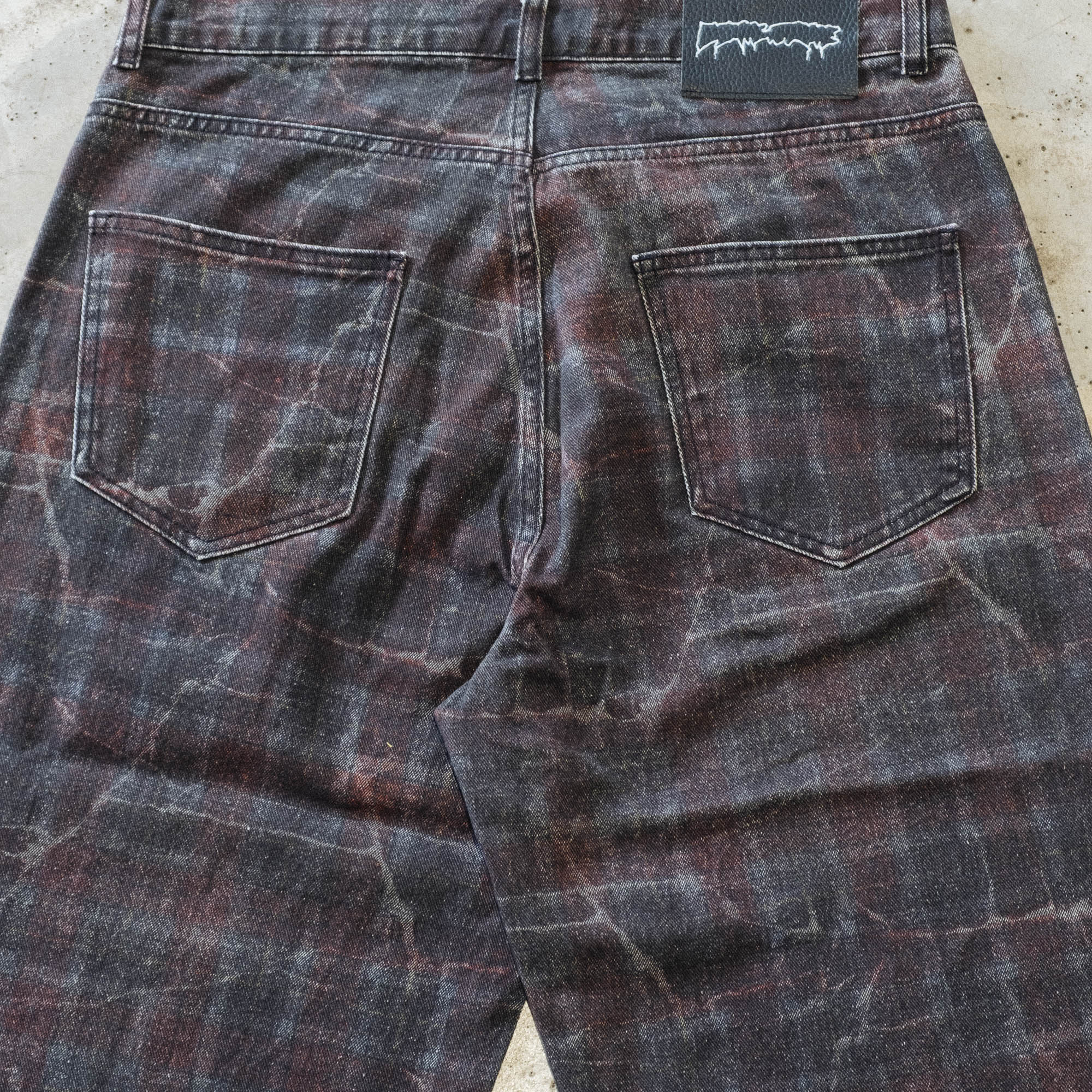 Fucking Awesome Distressed Plaid Fecke Denim Jean - Plaid