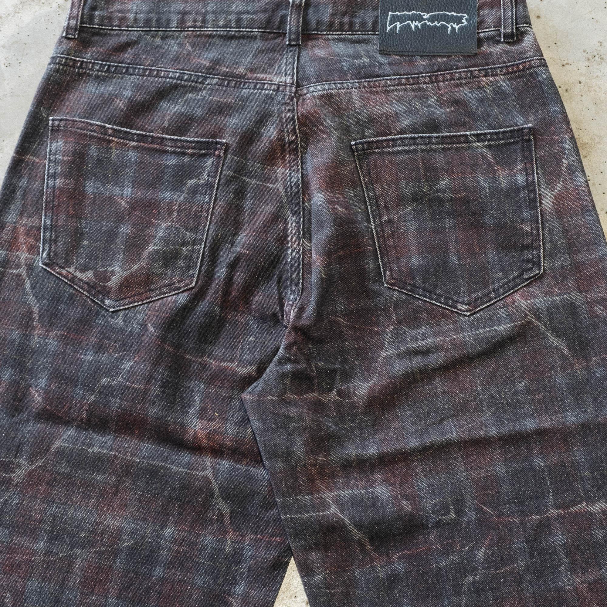 Fucking Awesome Distressed Plaid Fecke Denim Jean - Plaid