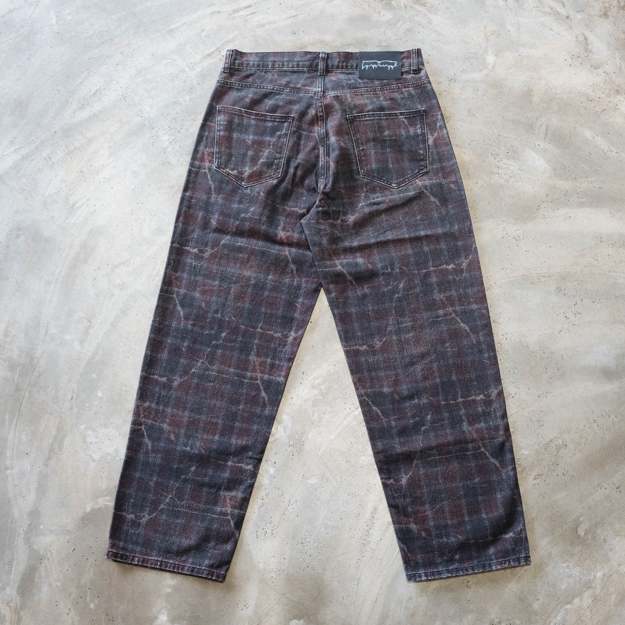 Fucking Awesome Distressed Plaid Fecke Denim Jean - Plaid