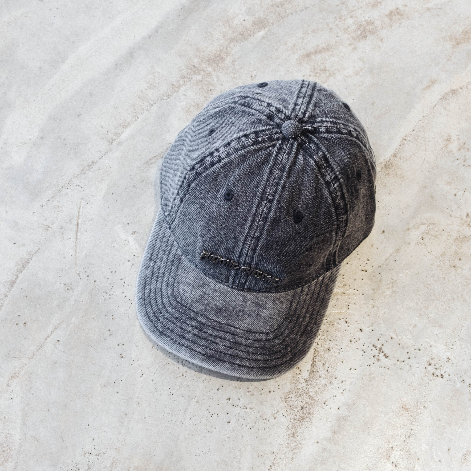 Fucking Awesome Metal Stamp Logo 6 Panel Cap - Black