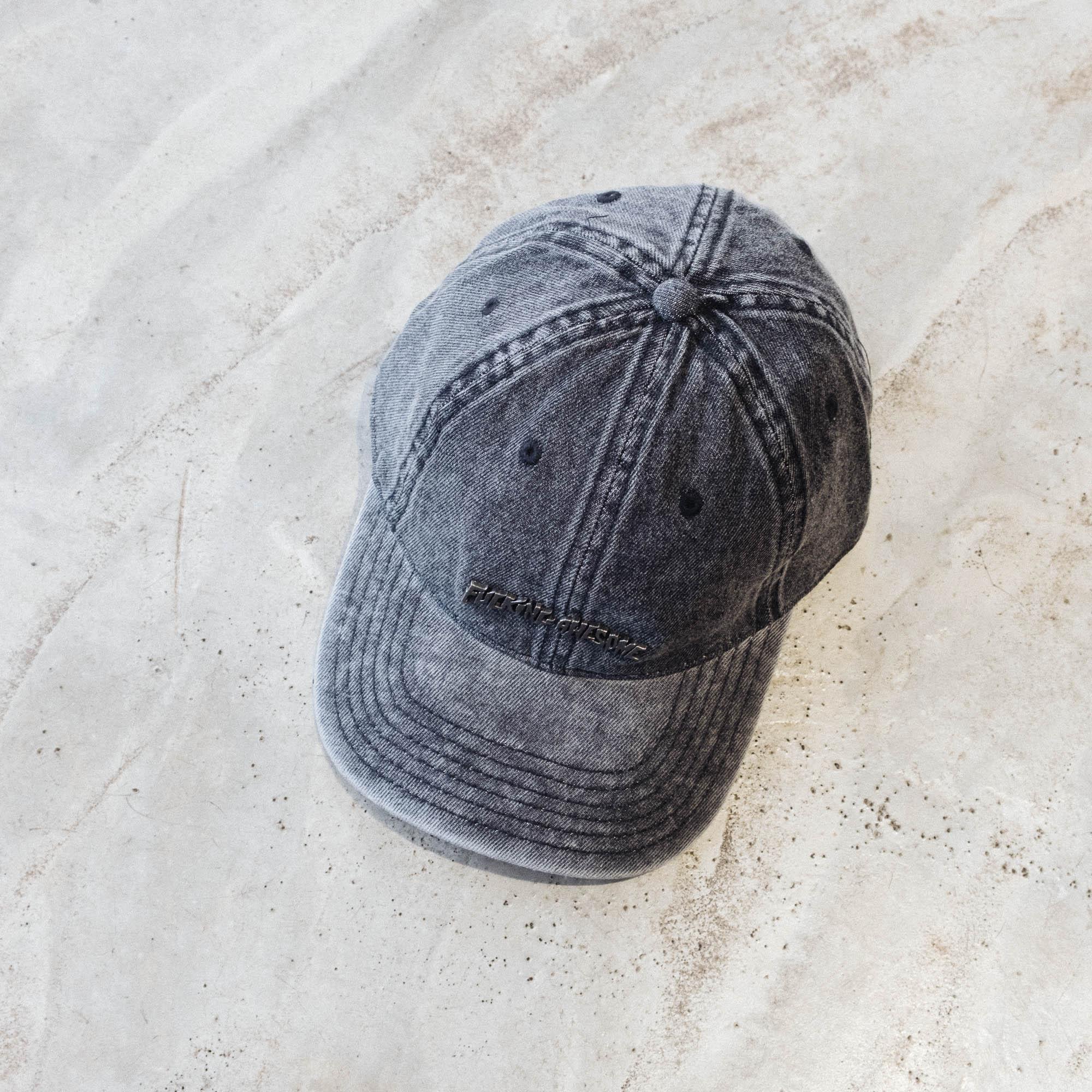 Fucking Awesome Metal Stamp Logo 6 Panel Cap - Black