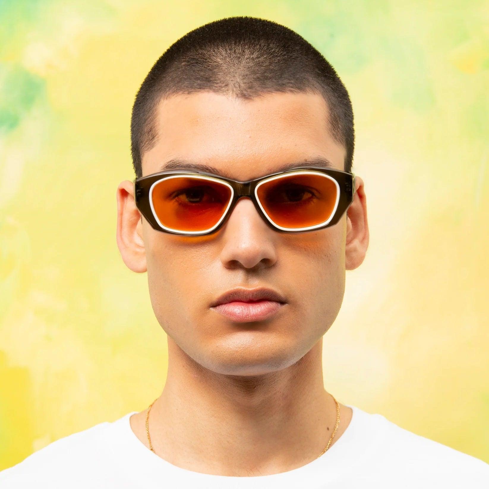 Sub Sun SUB010 Sunglasses - Transparent Green/Orange - Never Never