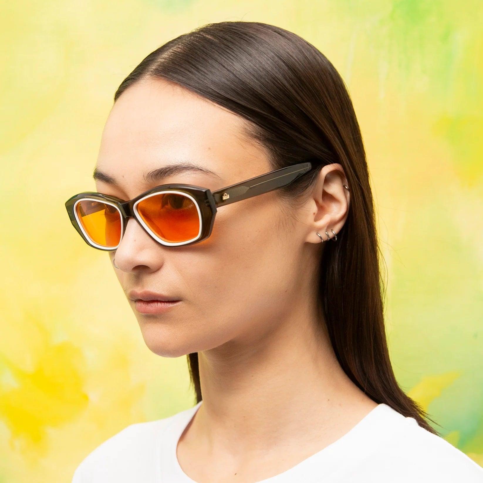 Sub Sun SUB010 Sunglasses - Transparent Green/Orange - Never Never