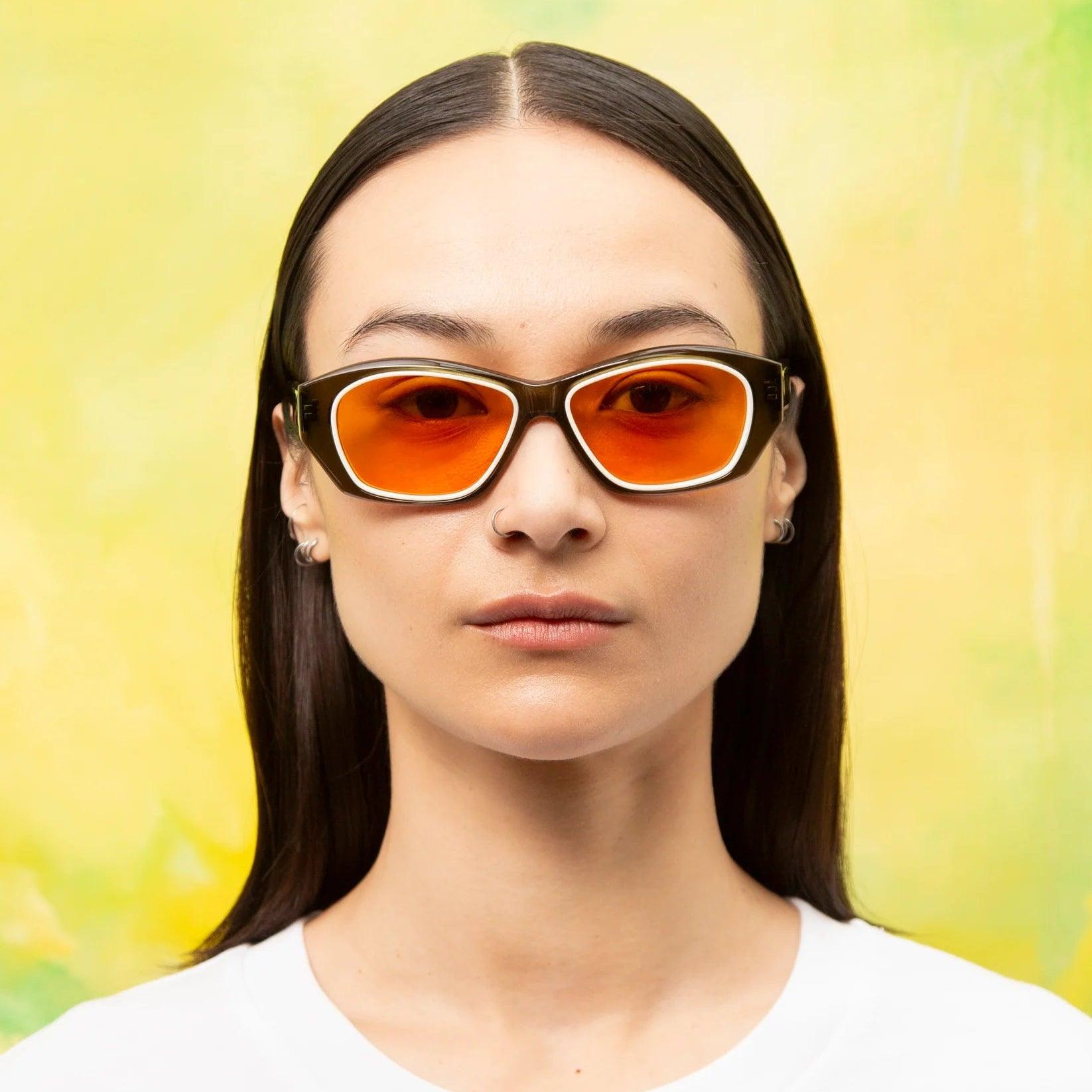 Sub Sun SUB010 Sunglasses - Transparent Green/Orange - Never Never