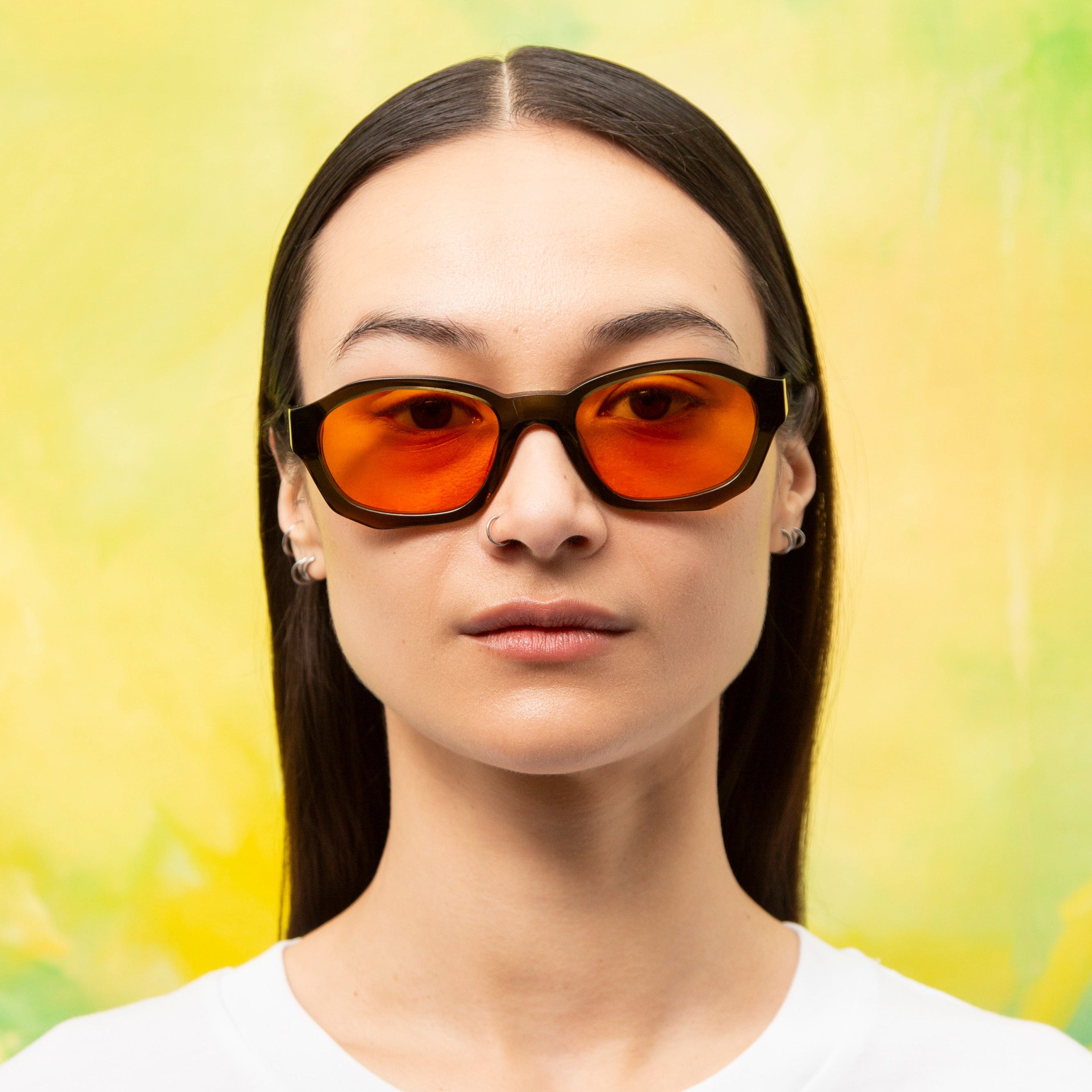 Sub Sun SUB004 Sunglasses - Transparent Green/Orange