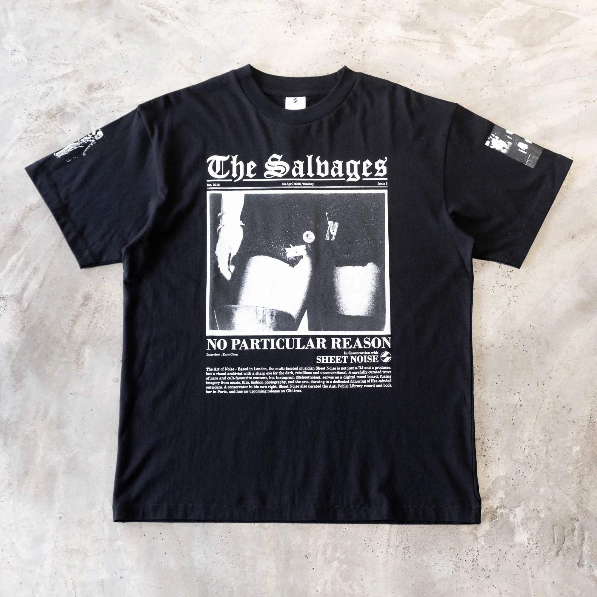 The Salvages No Particular Reason Sheet Noise T-Shirt - Black