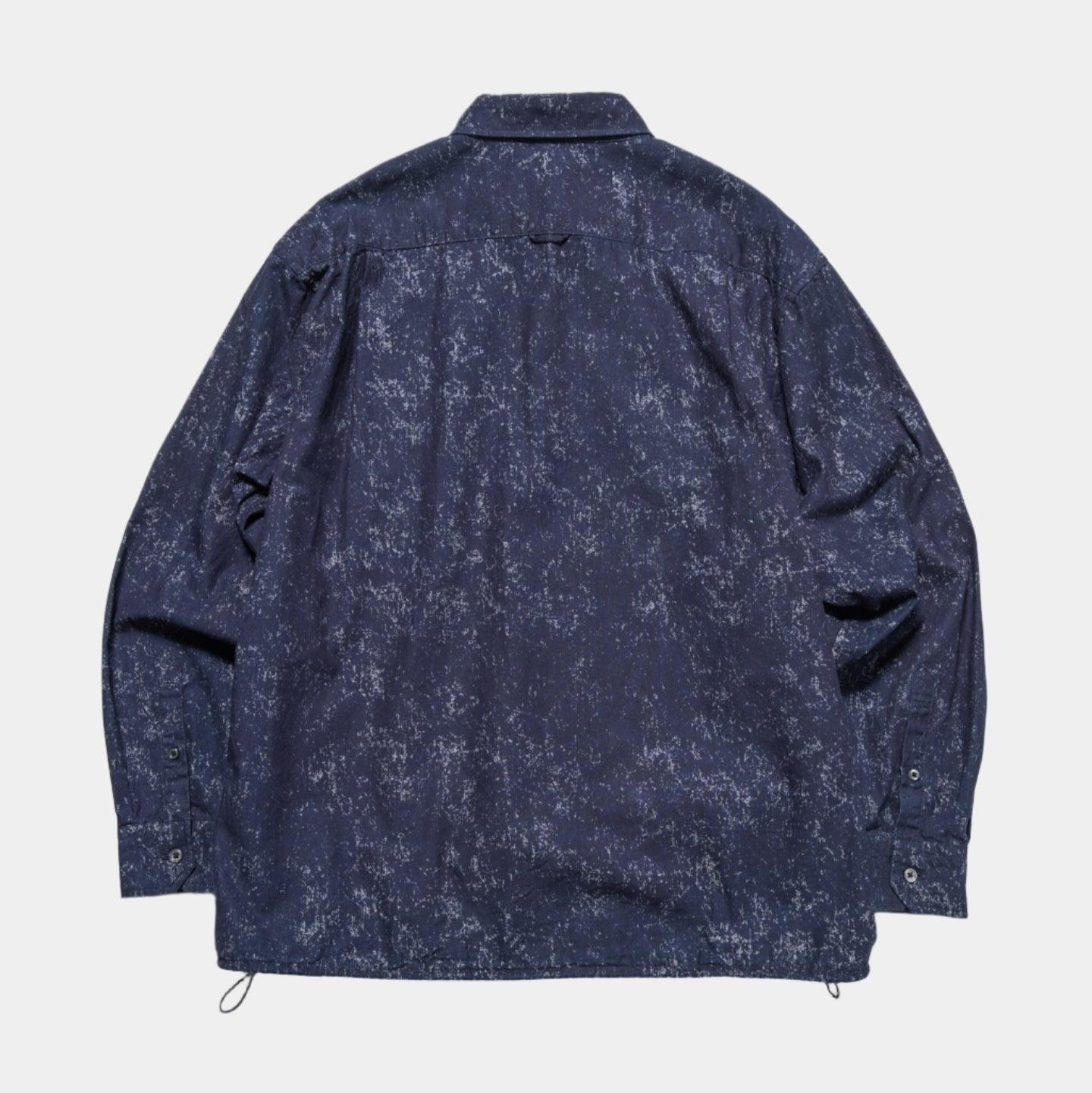 Uniform Experiment Indigo Print Drawcord Shirt - Navy - Never Never