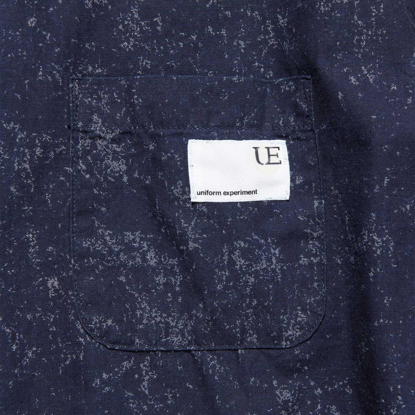 Uniform Experiment Indigo Print Drawcord Shirt - Navy - Never Never