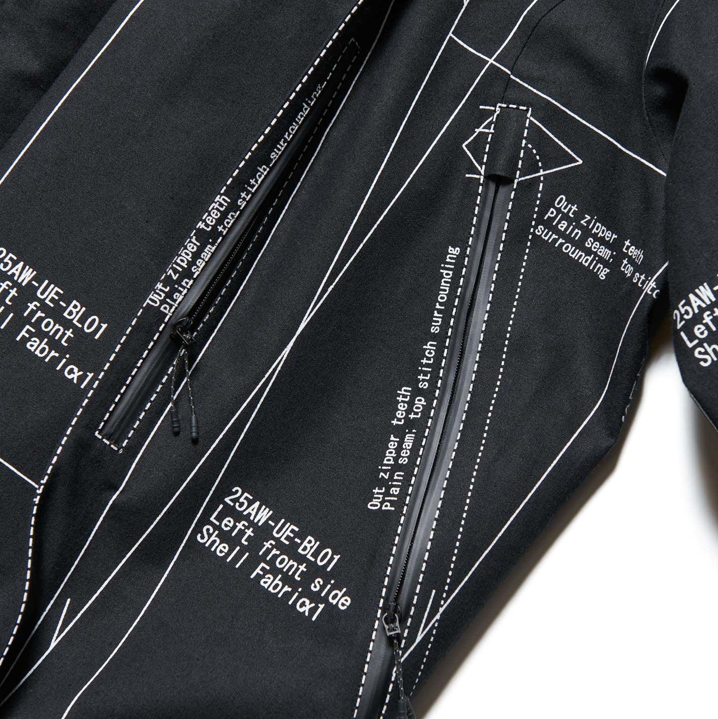 Uniform Experiment Map Out 3 Layer Mountain Parka - Black - Never Never