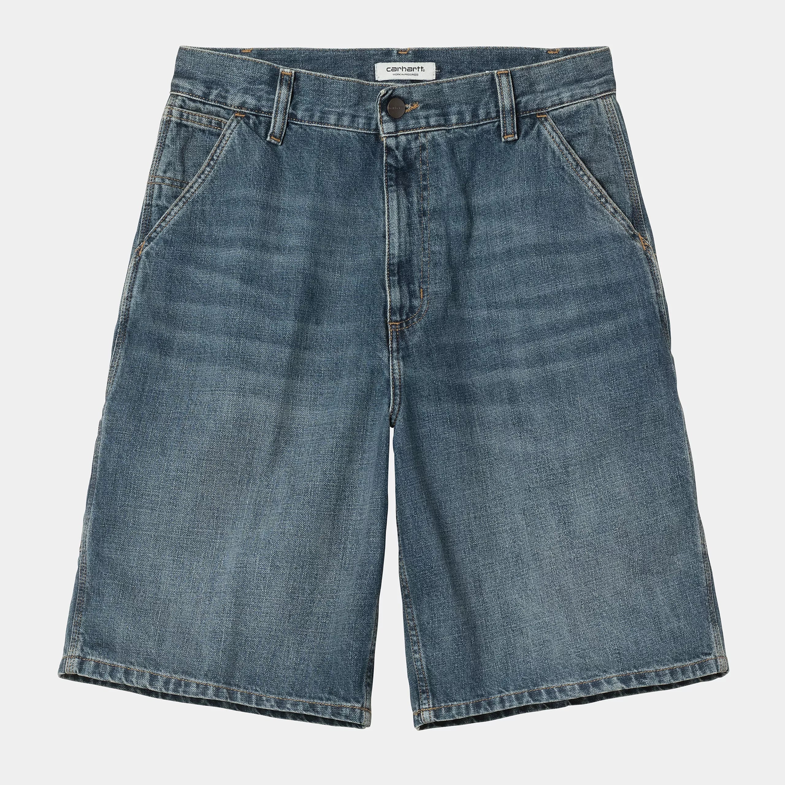 Carhartt WIP Women's Brandon Single Knee Short - Blue Dark Used Wash