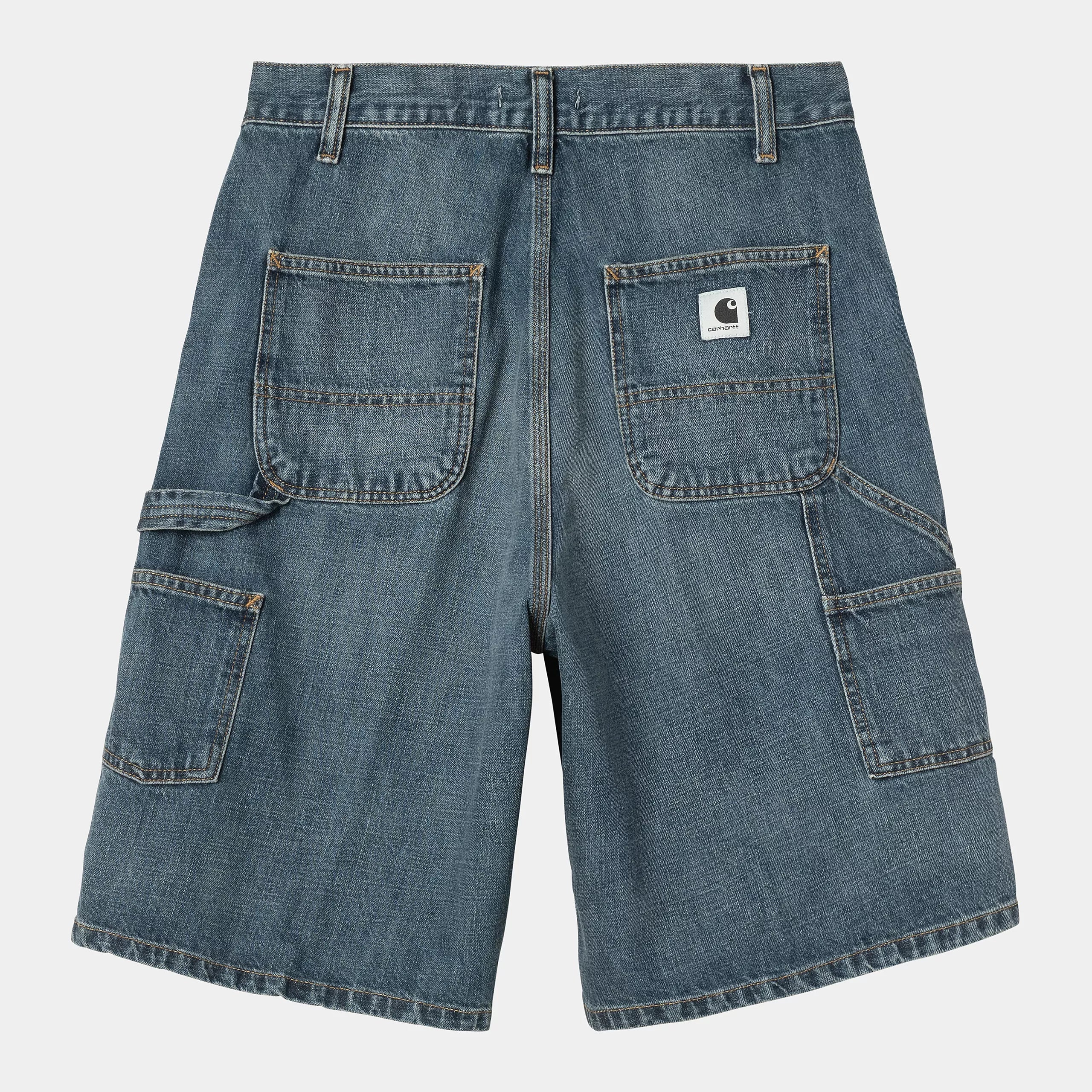 Carhartt WIP Women's Brandon Single Knee Short - Blue Dark Used Wash