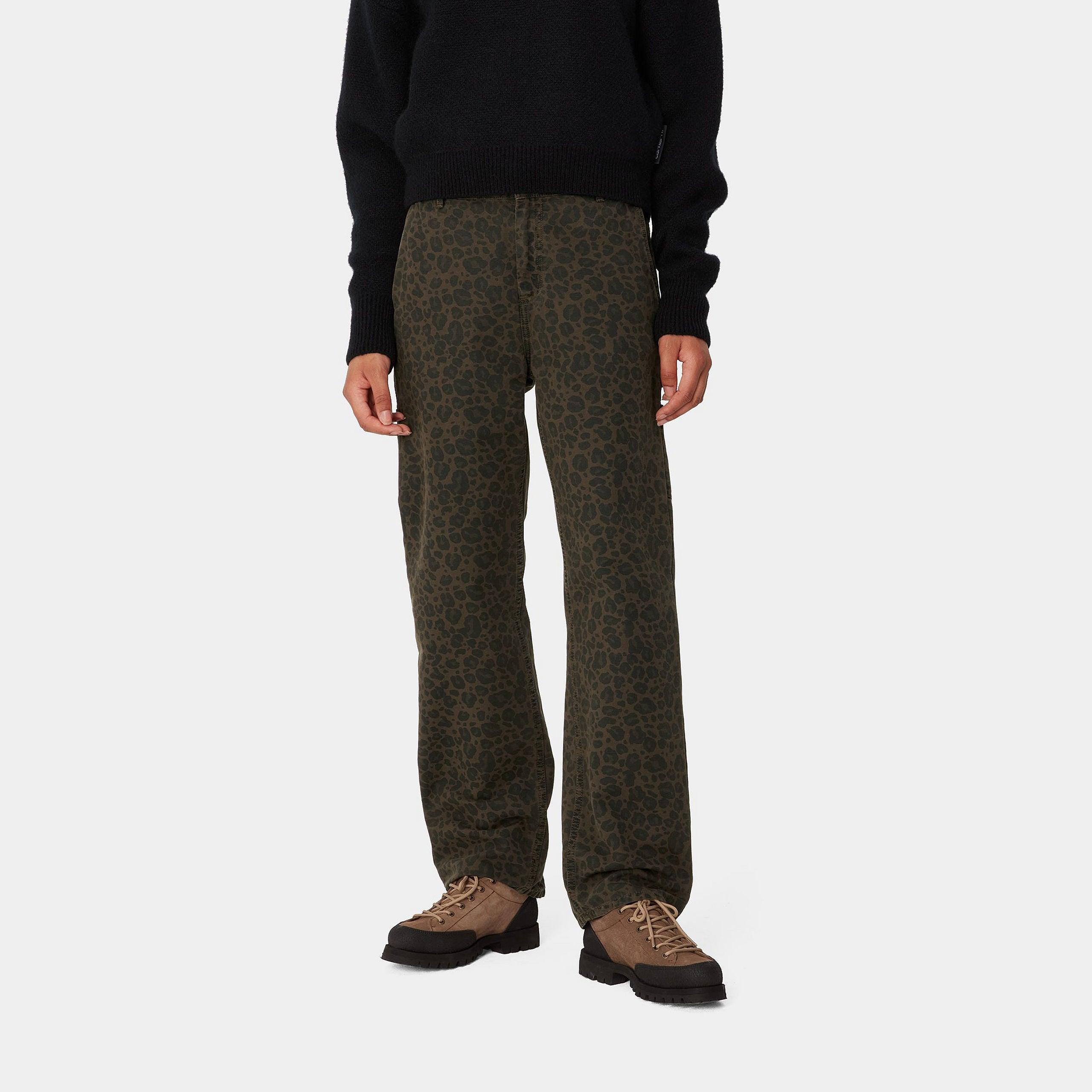 Carhartt WIP Women's Leo Pierce Straight Pant - Camo Leo/Tamarind/Office Green - Never Never