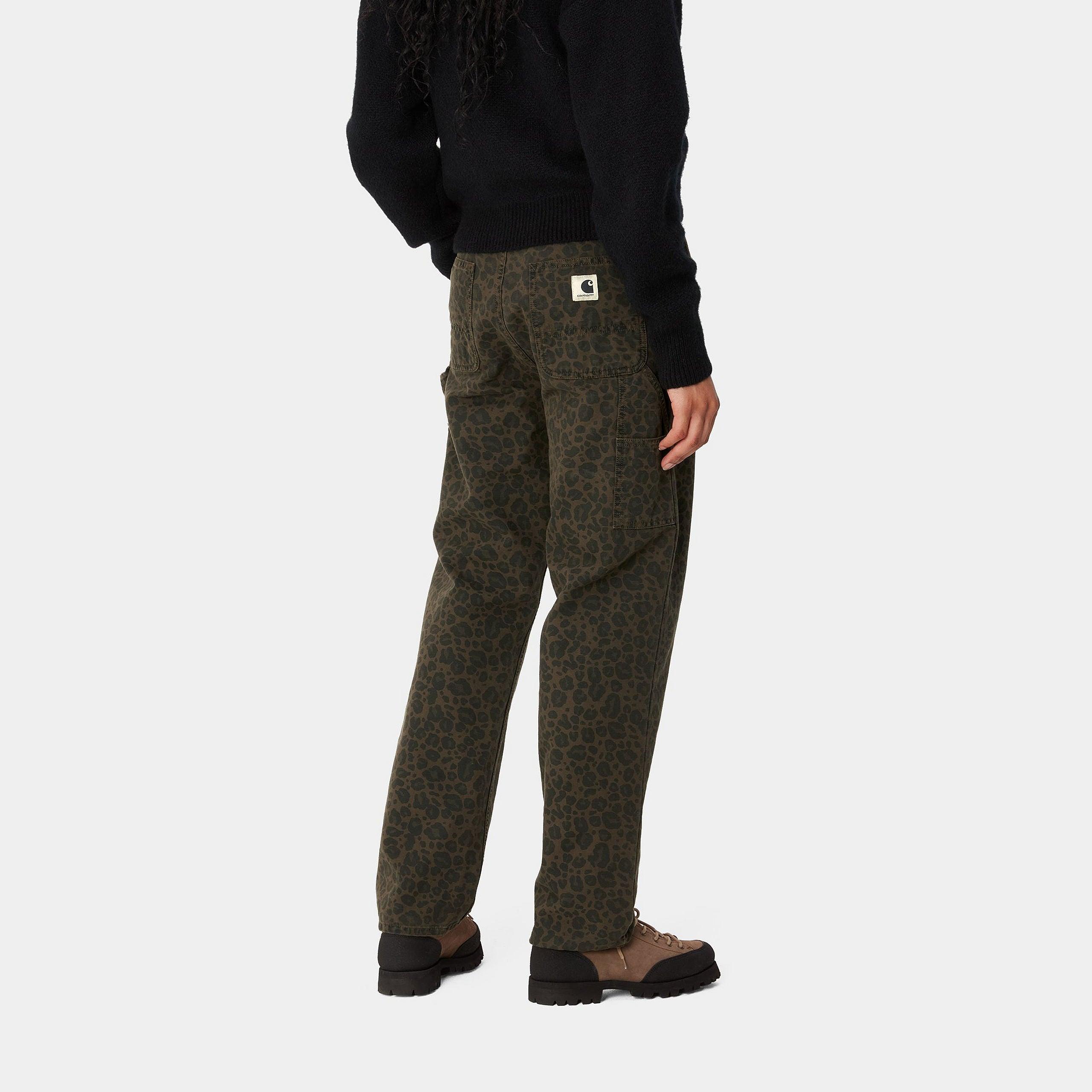 Carhartt WIP Women's Leo Pierce Straight Pant - Camo Leo/Tamarind/Office Green - Never Never