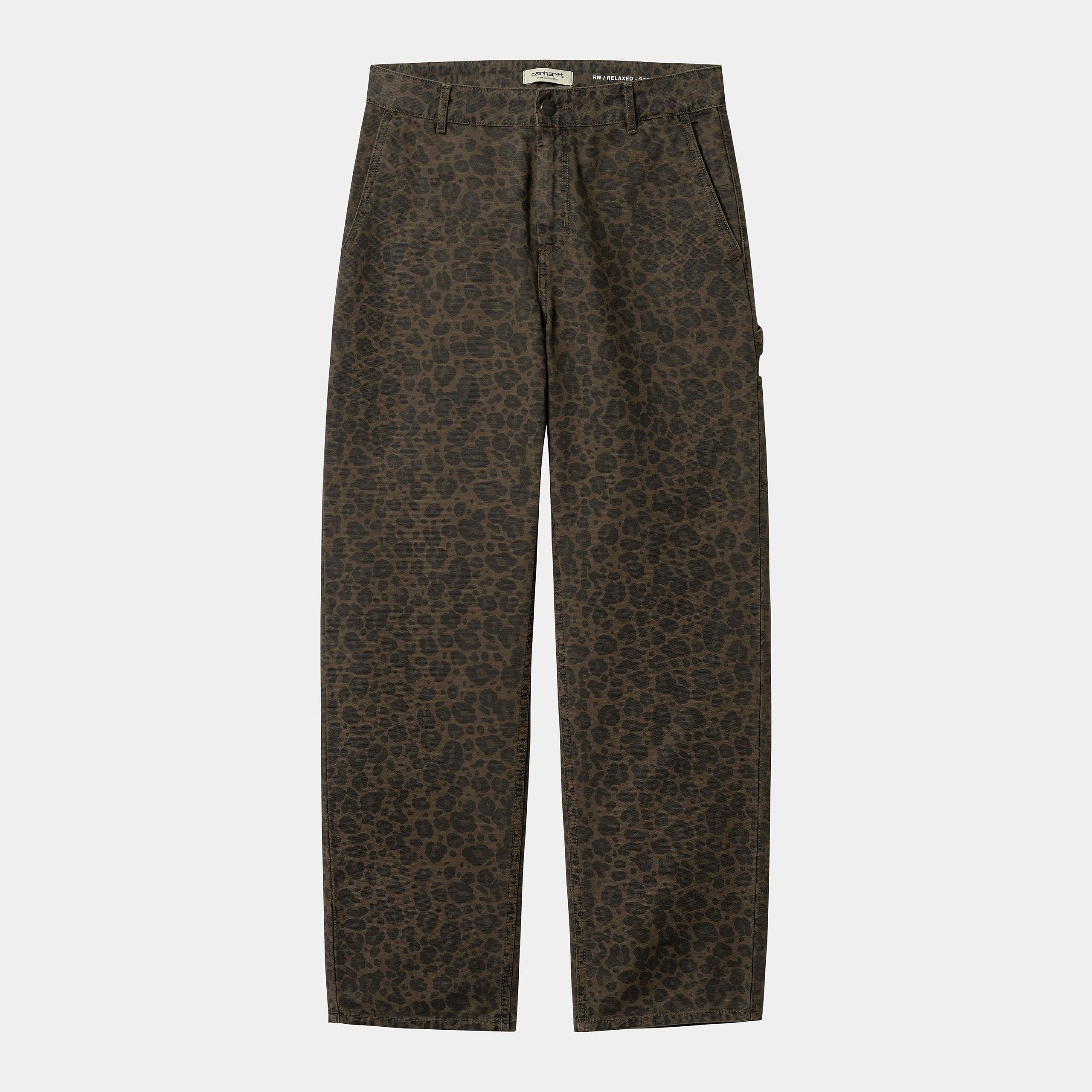 Carhartt WIP Women's Leo Pierce Straight Pant - Camo Leo/Tamarind/Office Green - Never Never