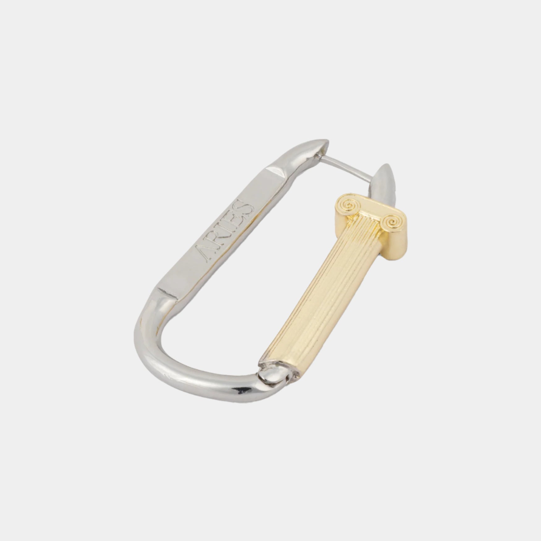 Aries Mini Column Carabiner Earrings - Sivler/Gold