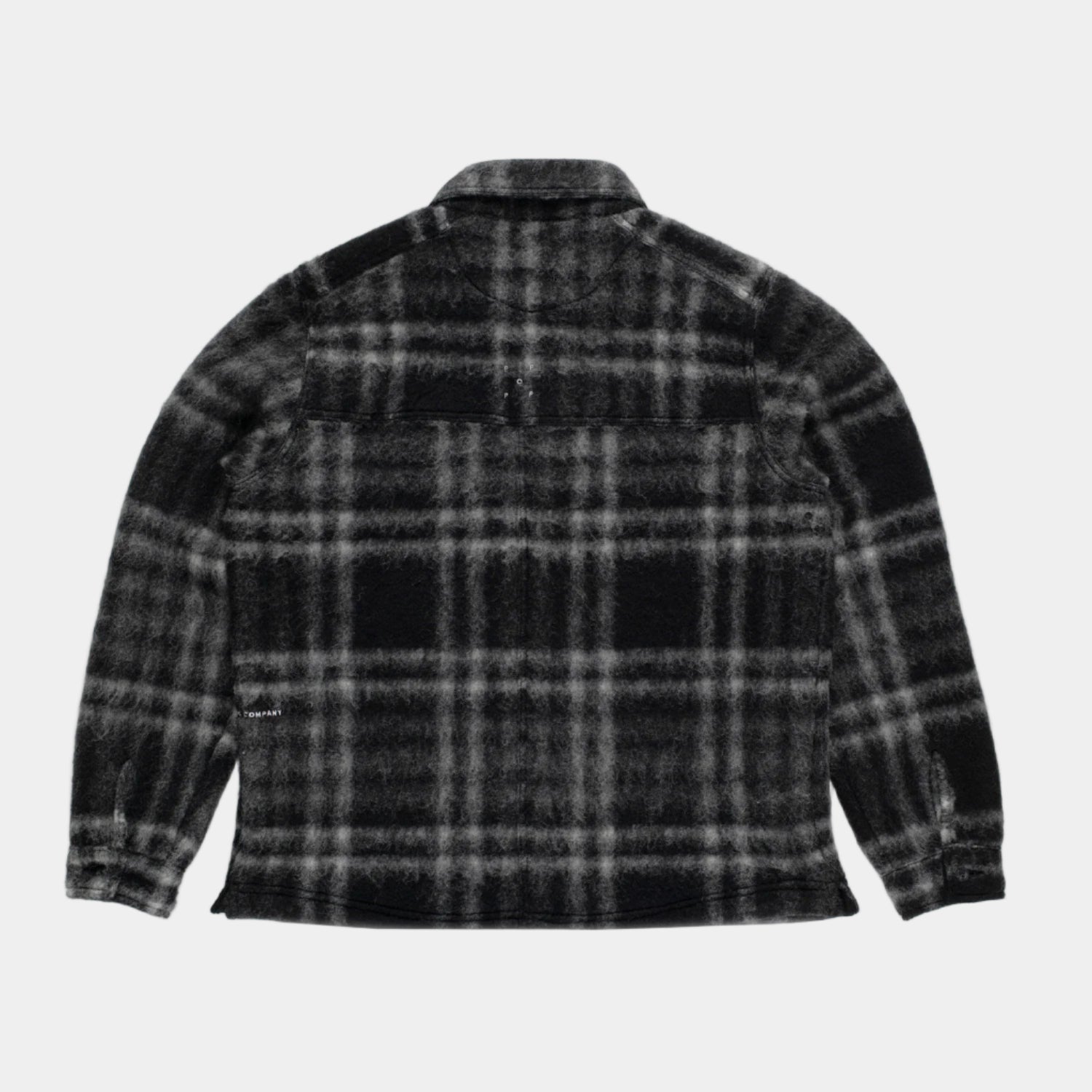 Pop Trading Company Checked Wool Shirt Jacket - Black/Charcoal