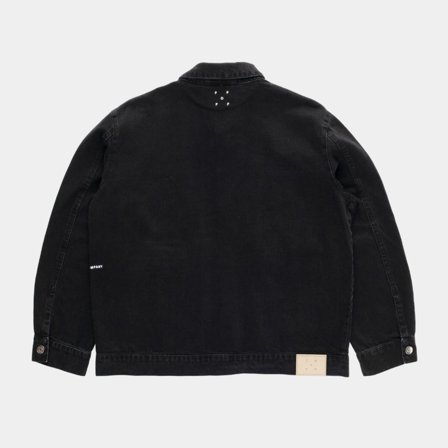 Pop Trading Company Full Button Denim Jacket - Black