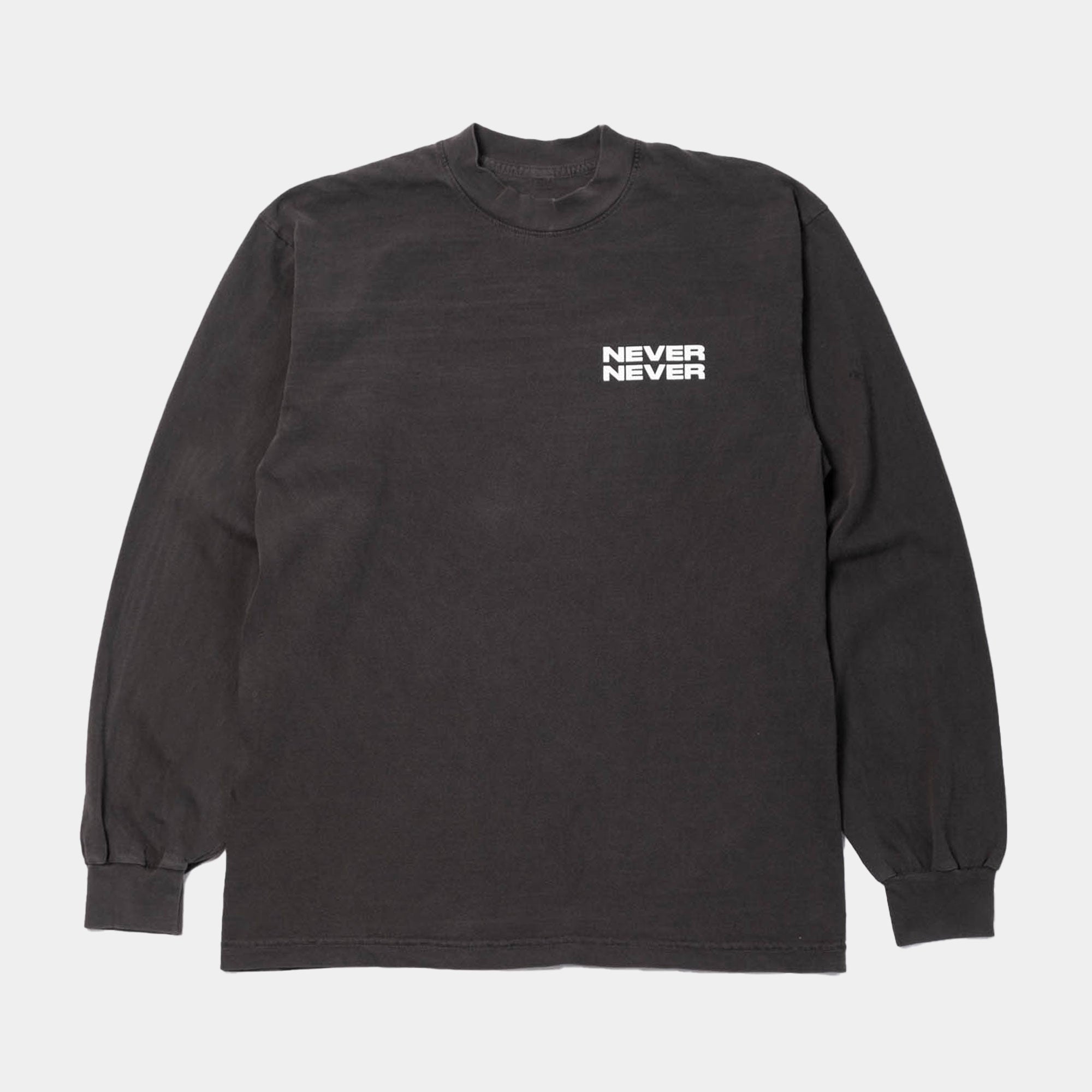 Never Never Mystic Arts/Black Bones LS Tee - Washed Black