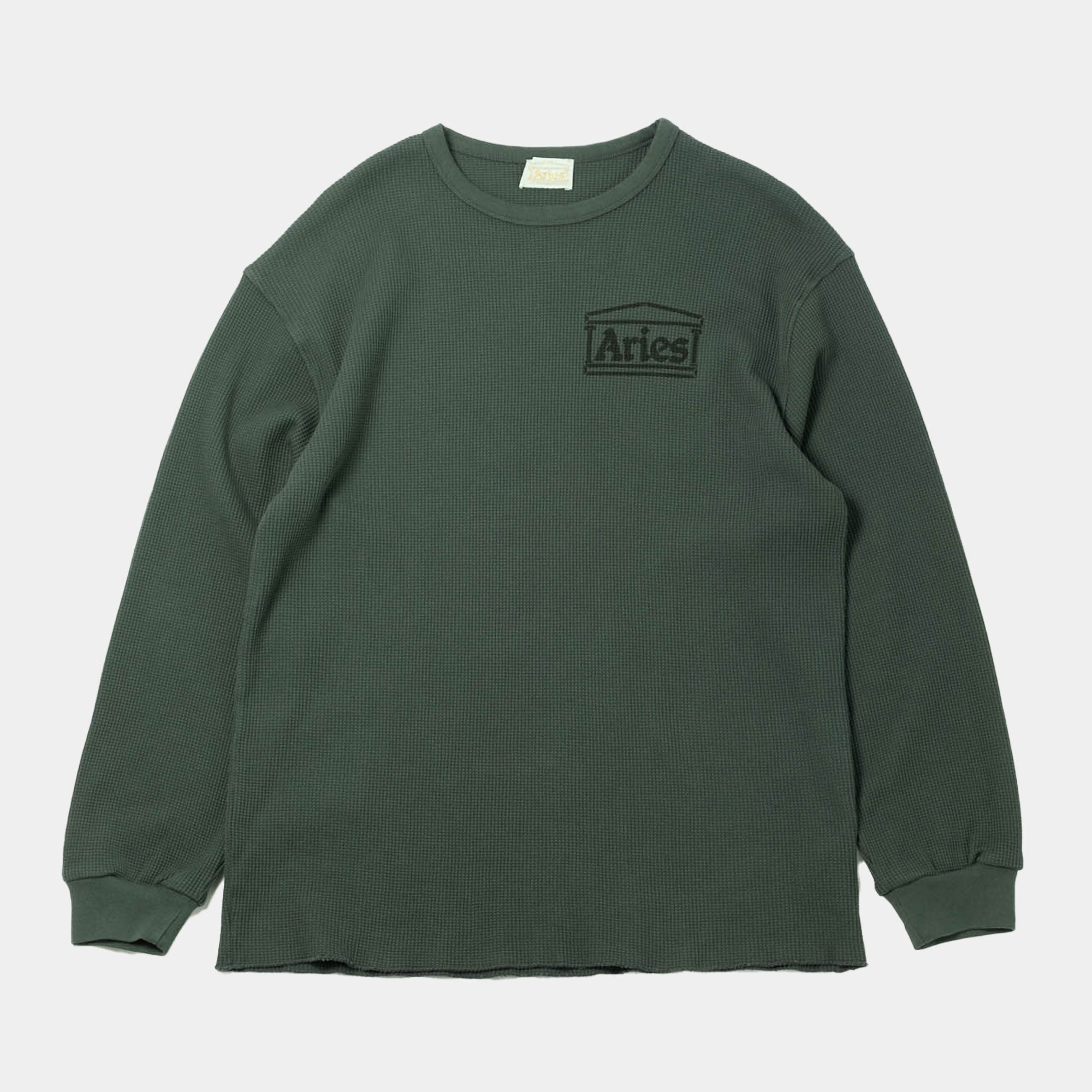 Aries Waffle LS Tee - Dark Olive