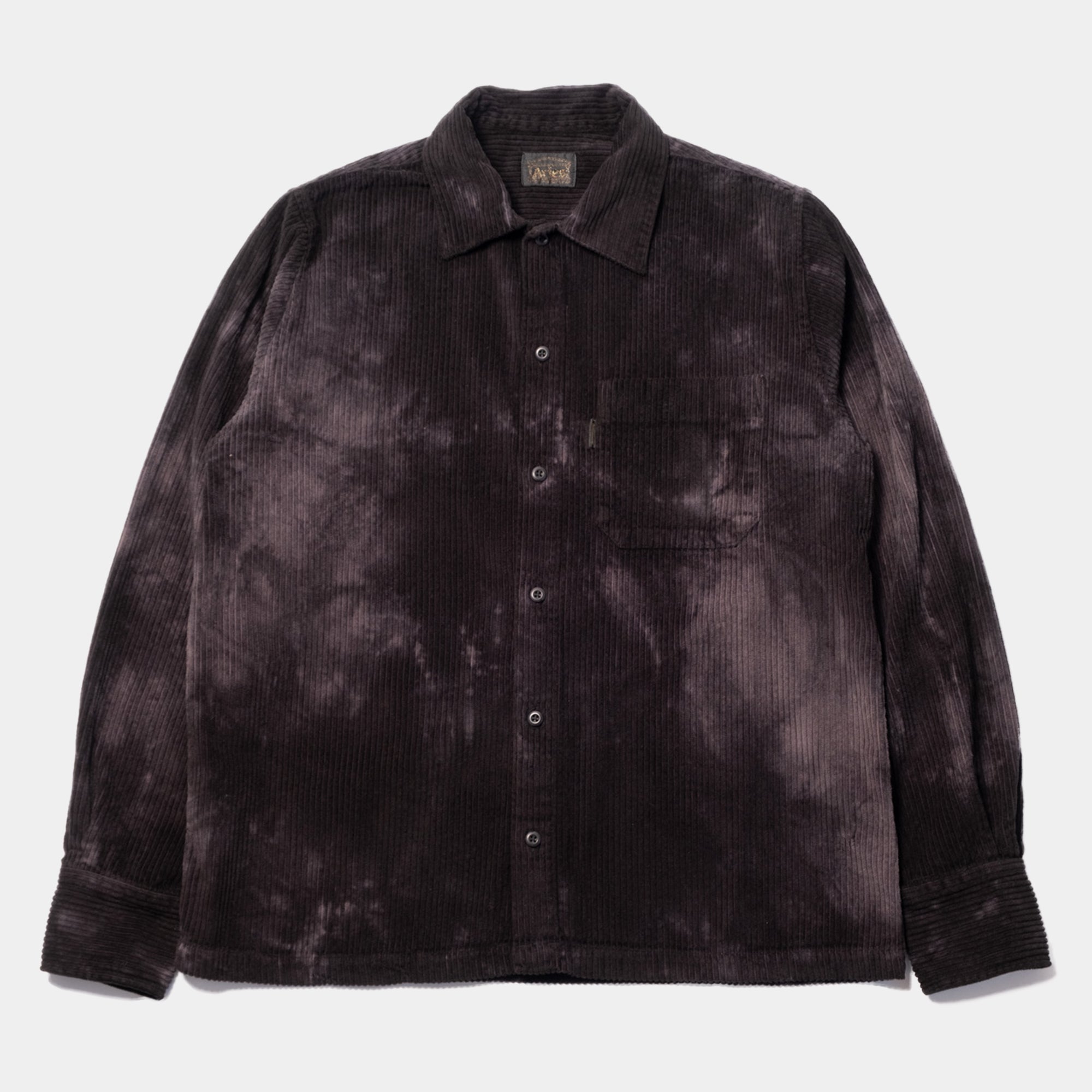 Aries Black Tie Dye Corduroy LS Uniform Shirt - Grey/Black