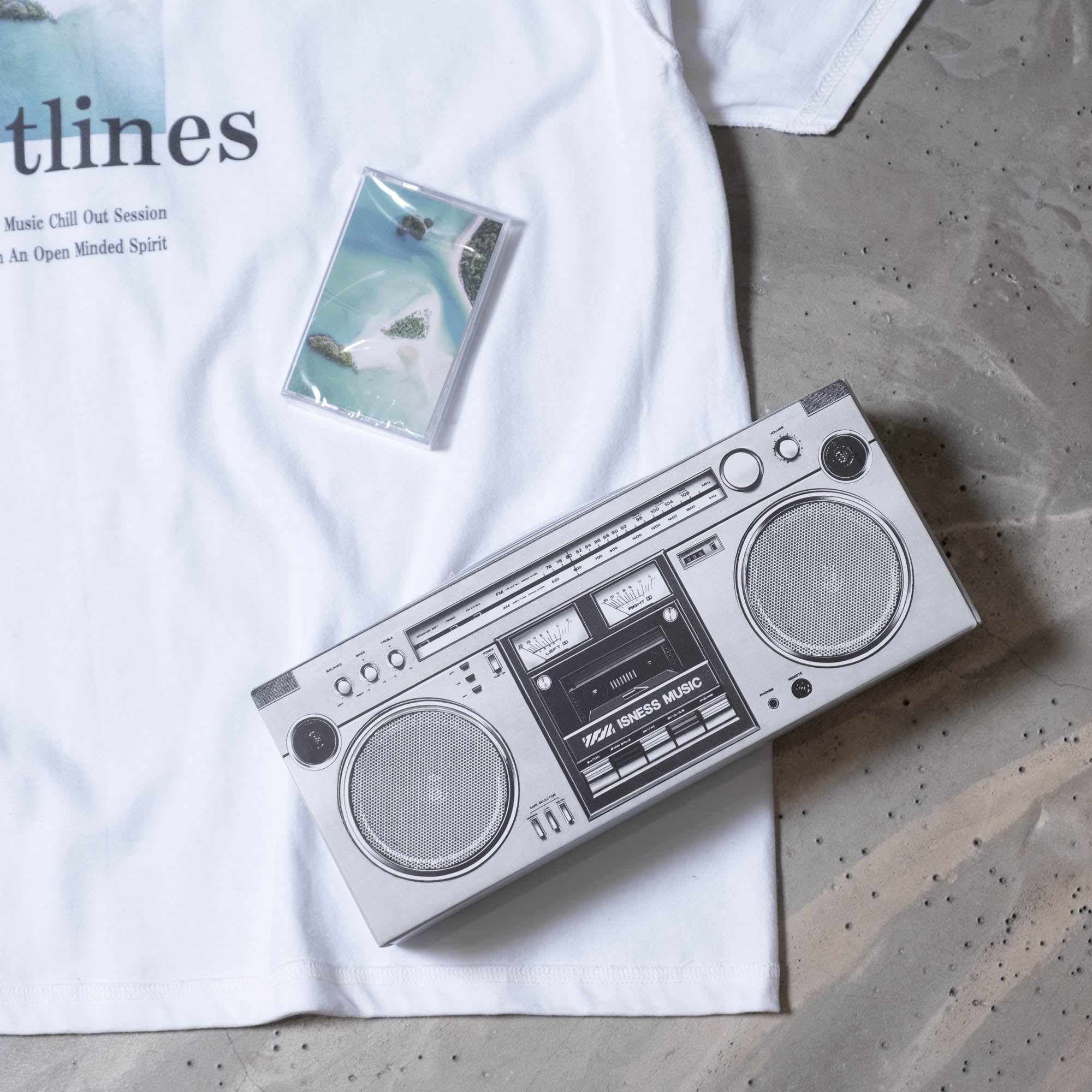 is-ness Coastlines Cassette/Tee - White