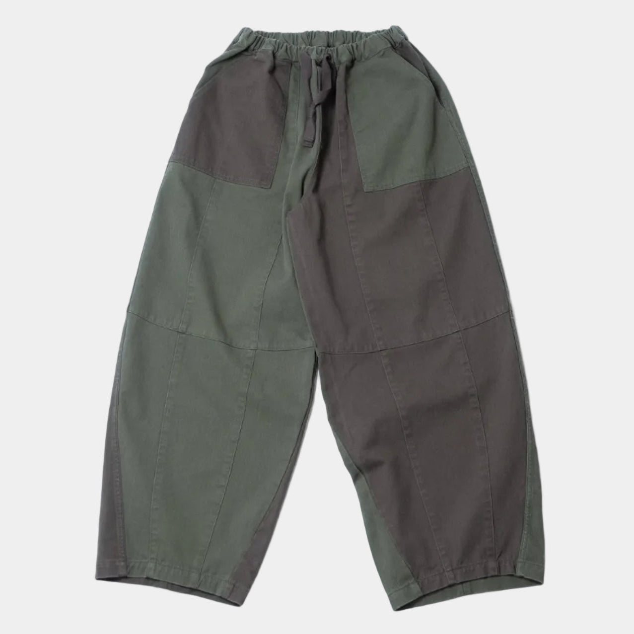 Anglan Panel Mix Balloon Balloon Pants - Khaki