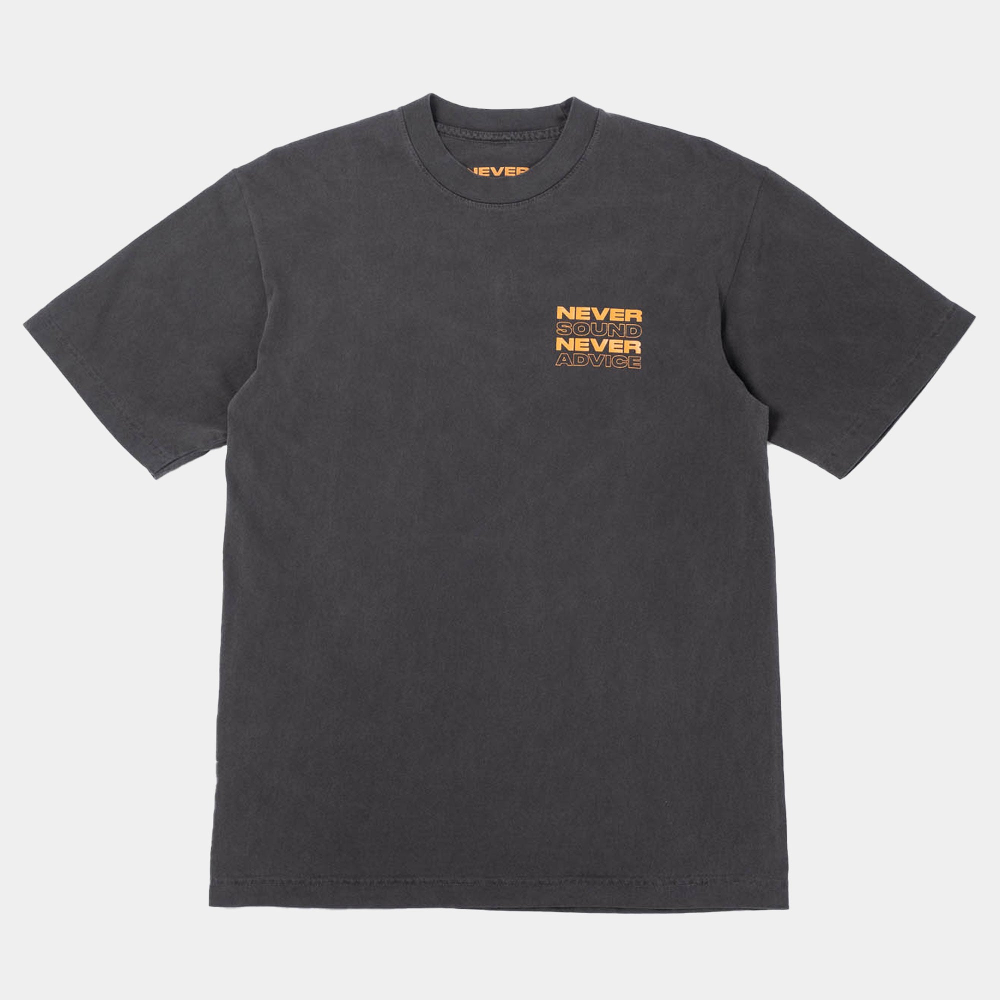 Never Never/Sound Advice Tee - Washed Black