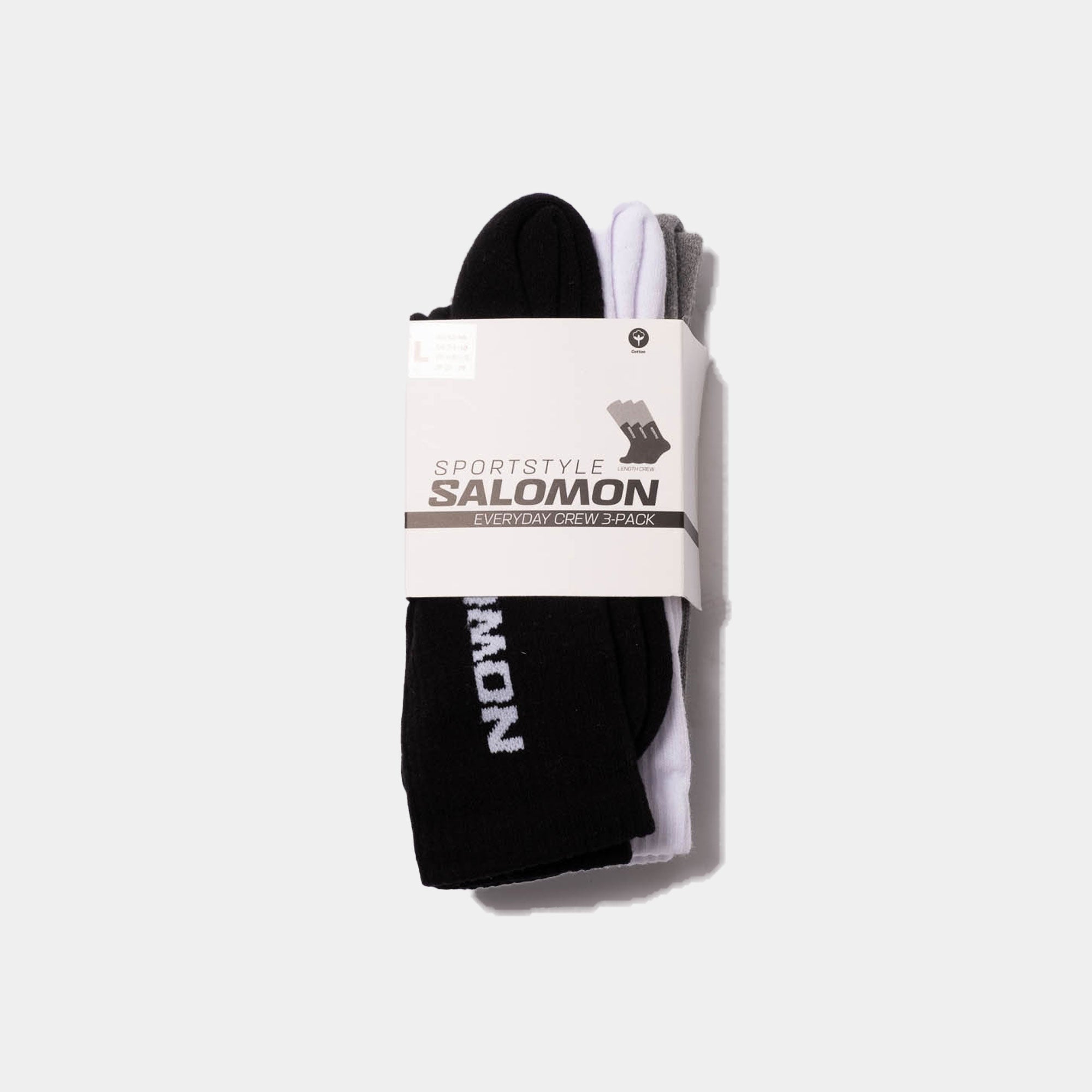 Salomon Everyday Crew 3-Pack Socks - Black/White/Med Grey Melange