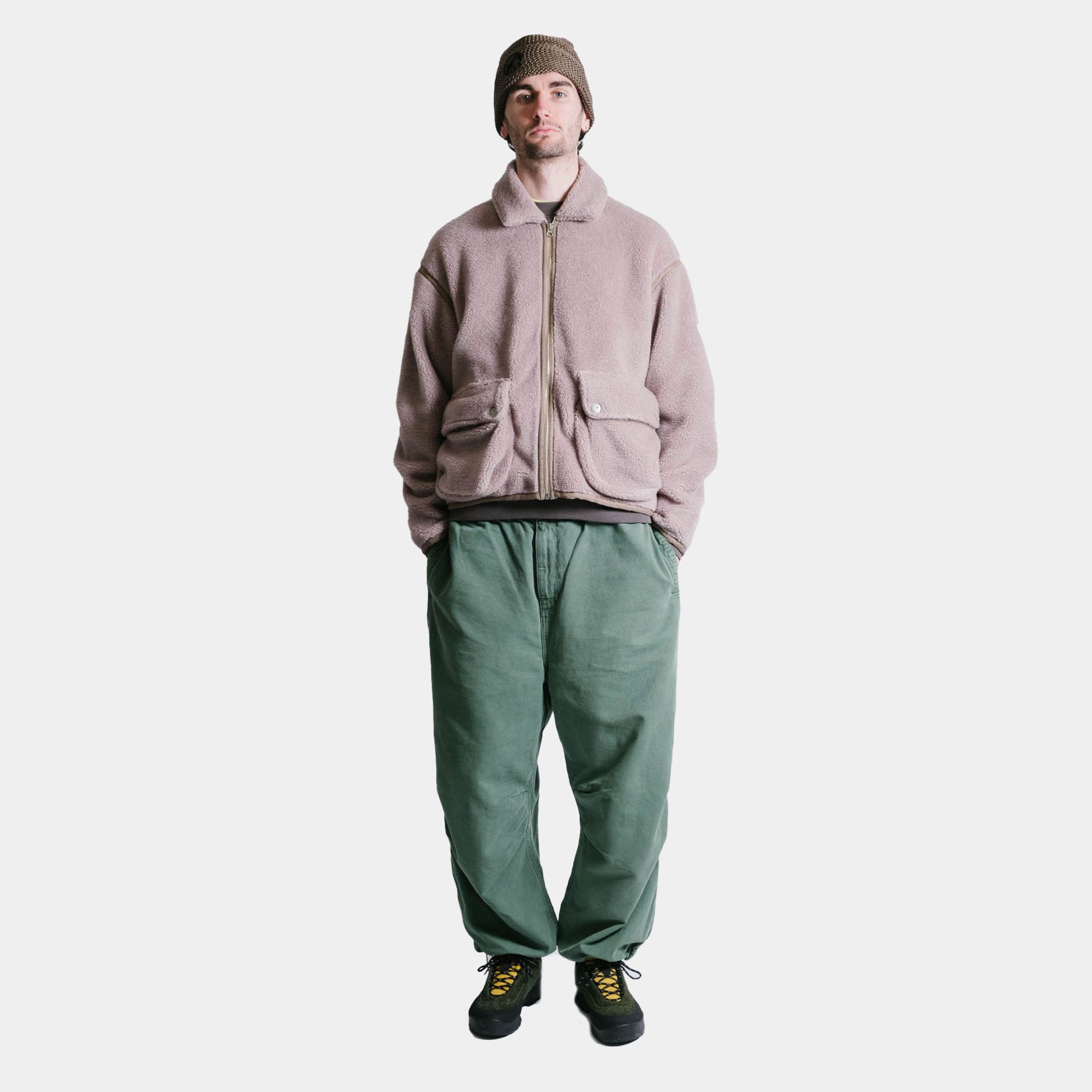 Cav Empt Collared Boa Zip Up - Khaki