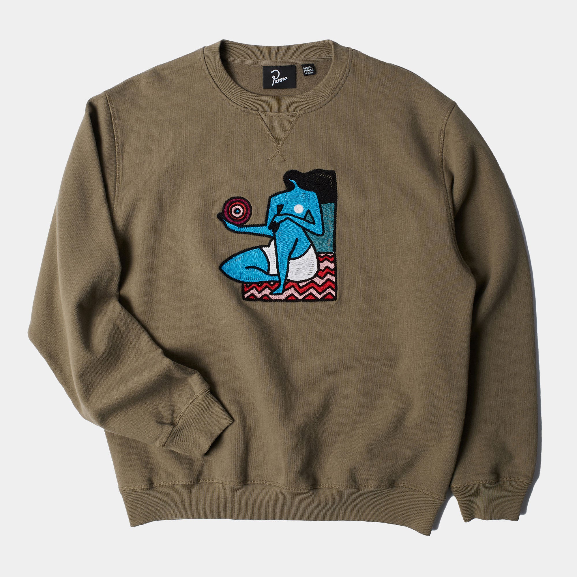 By Parra Future Visions Crew Neck Sweatshirt - Stone Grey