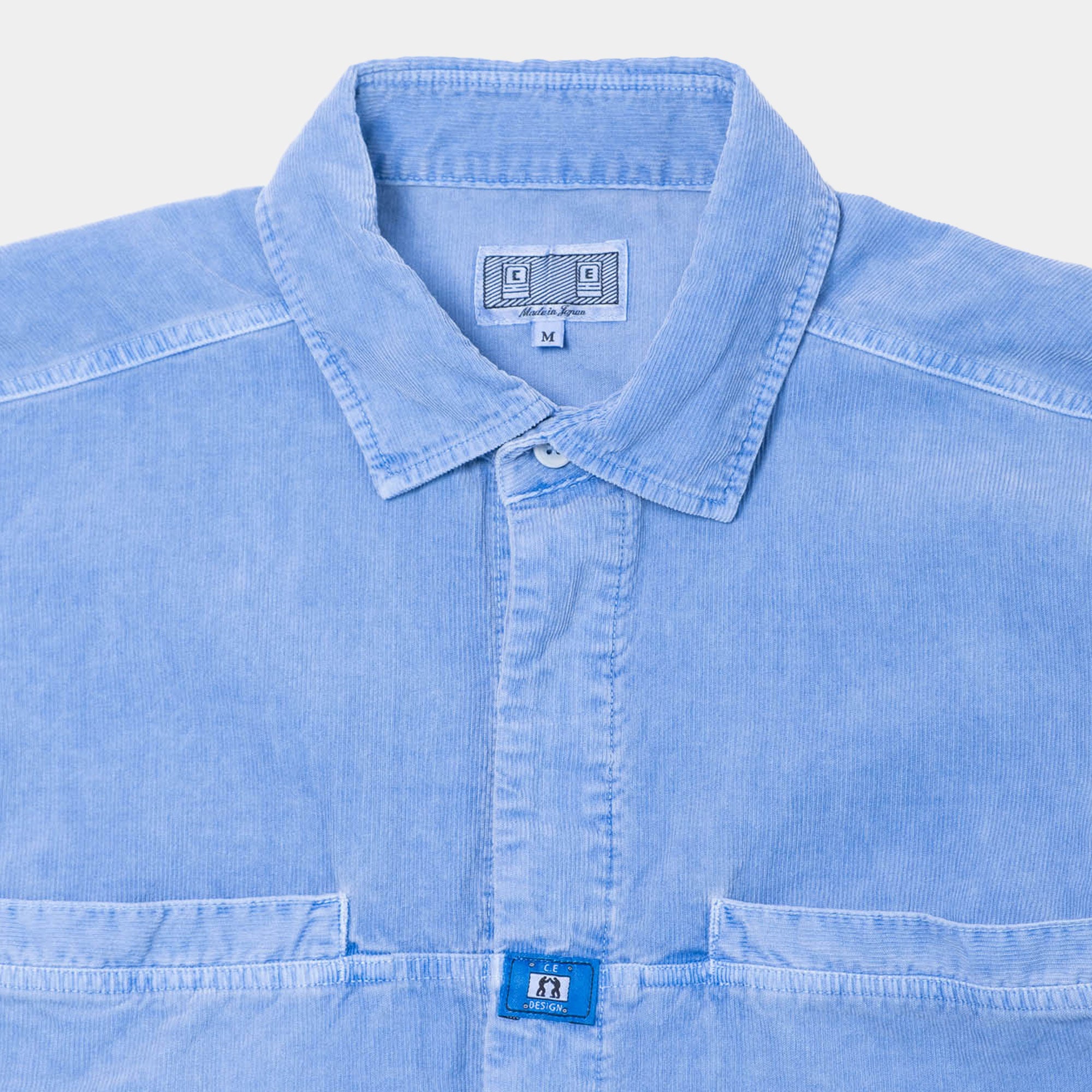 Cav Empt Overdye Cord Design Big Shirt - Blue