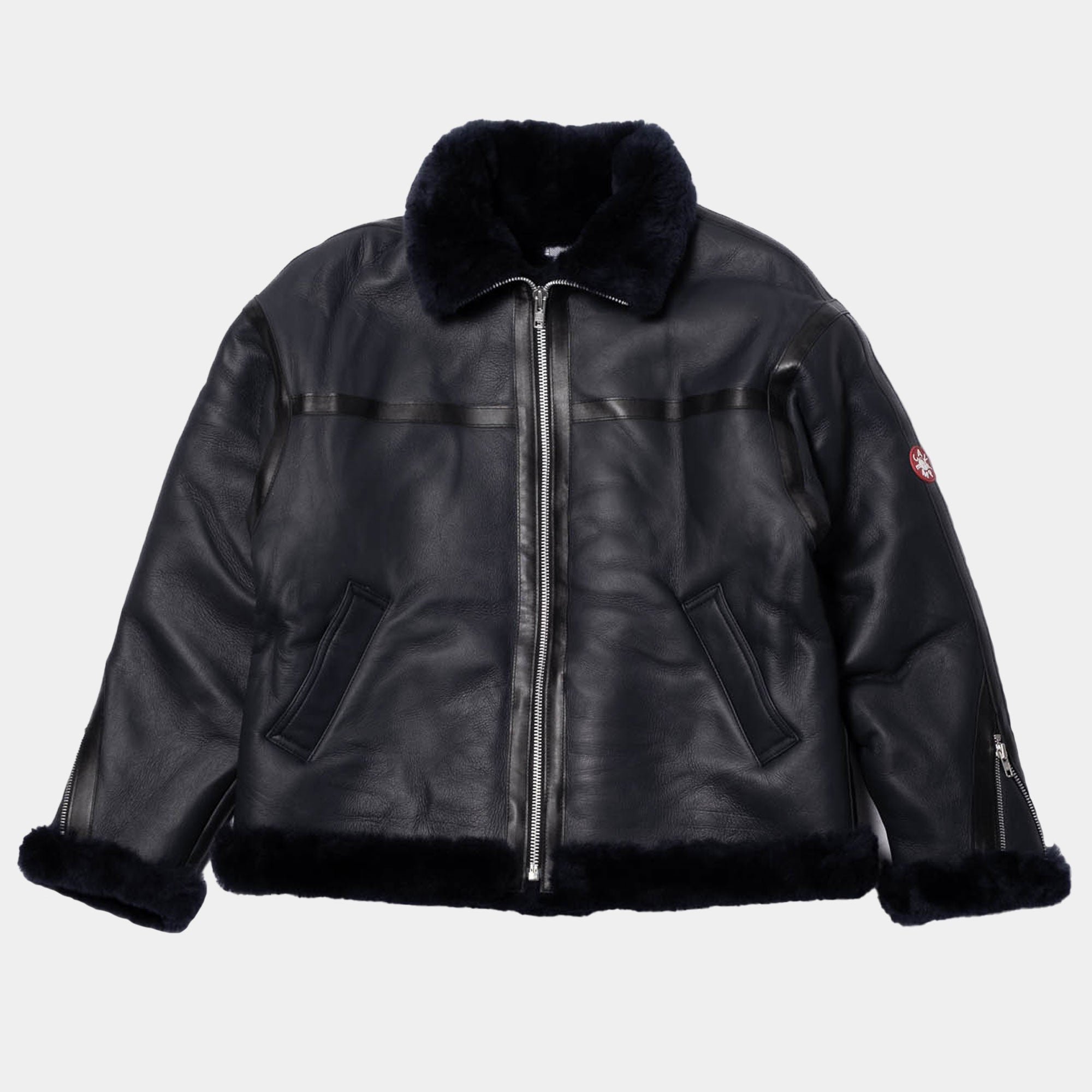 Cav Empt Sheepskin Bomber Jacket - Navy