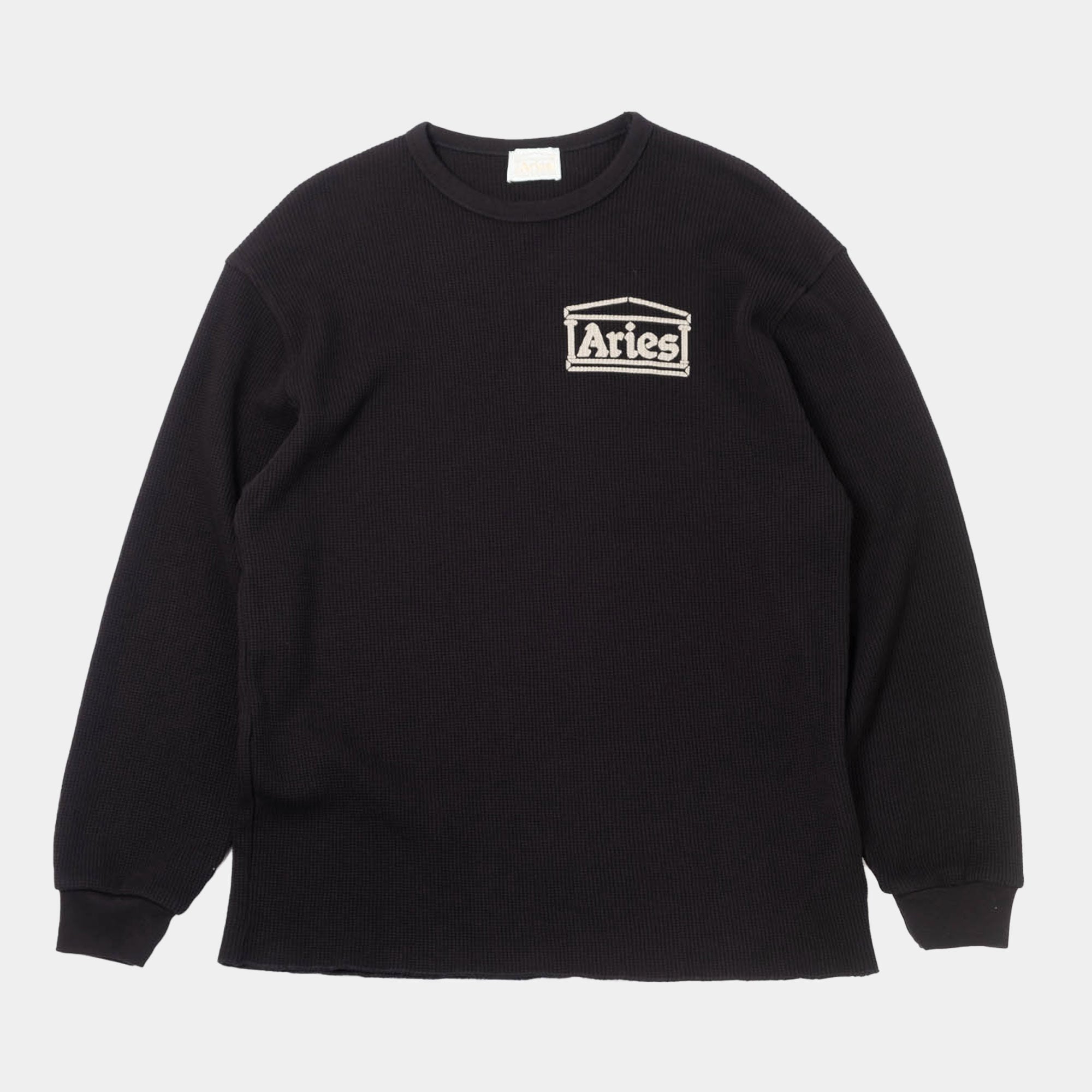 Aries Waffle LS Tee - Black