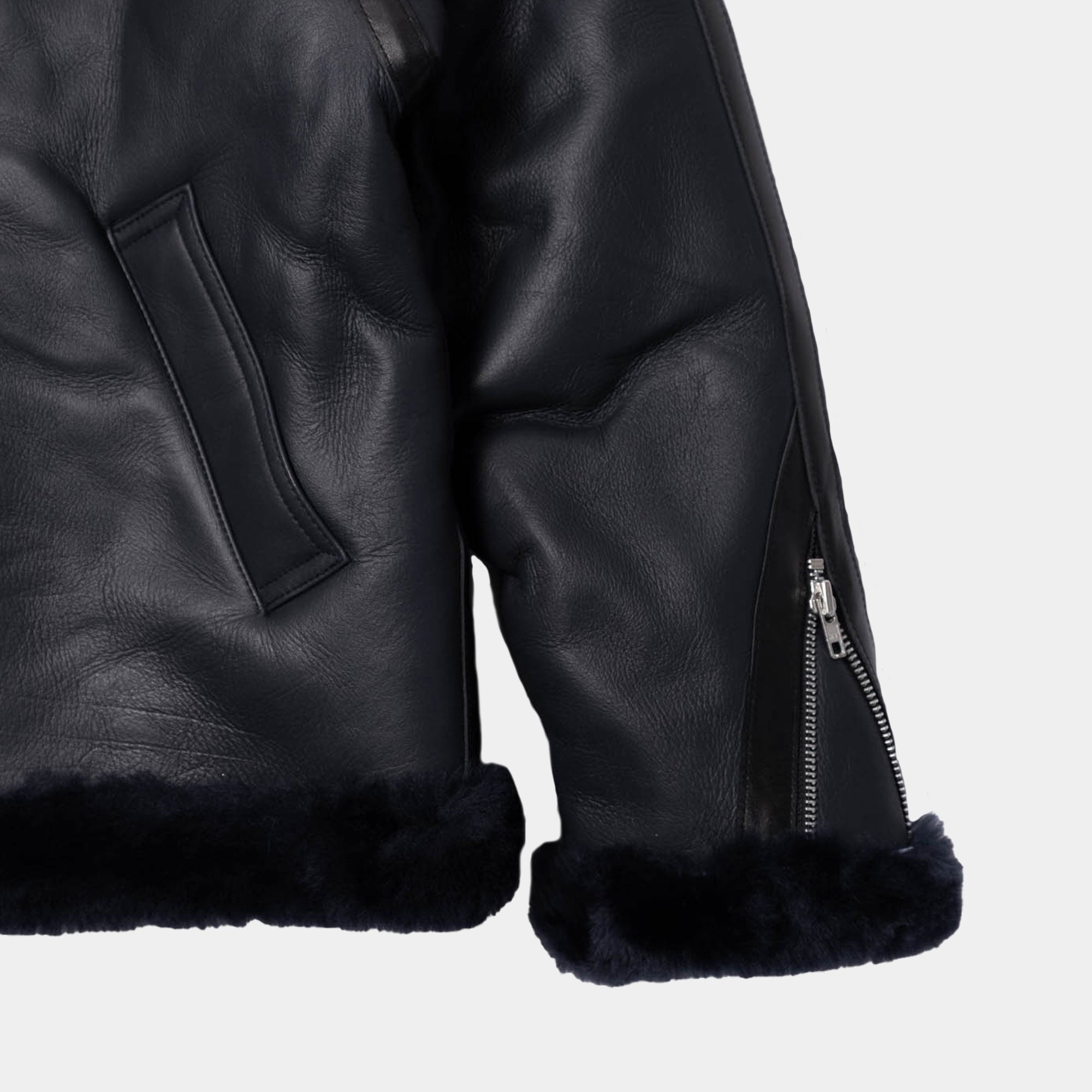 Cav Empt Sheepskin Bomber Jacket - Navy