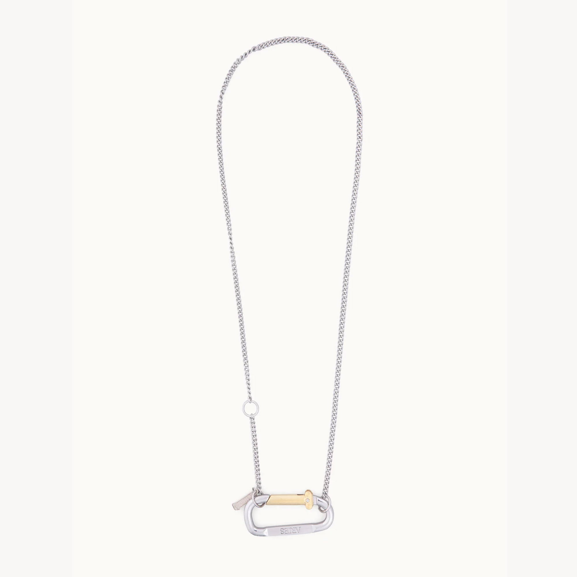 Aries Mini Carabiner Chain Necklace - Silver