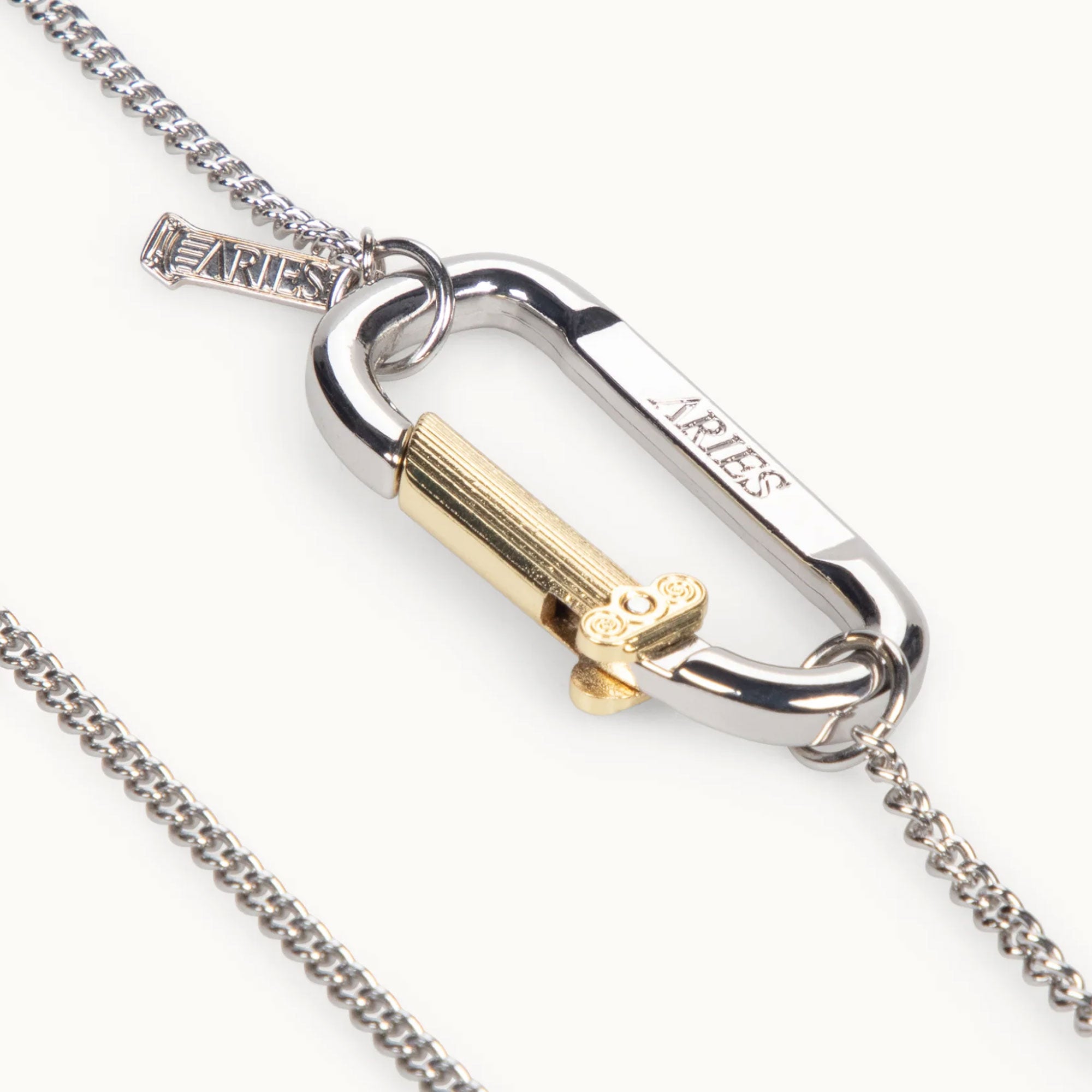 Aries Mini Carabiner Chain Necklace - Silver