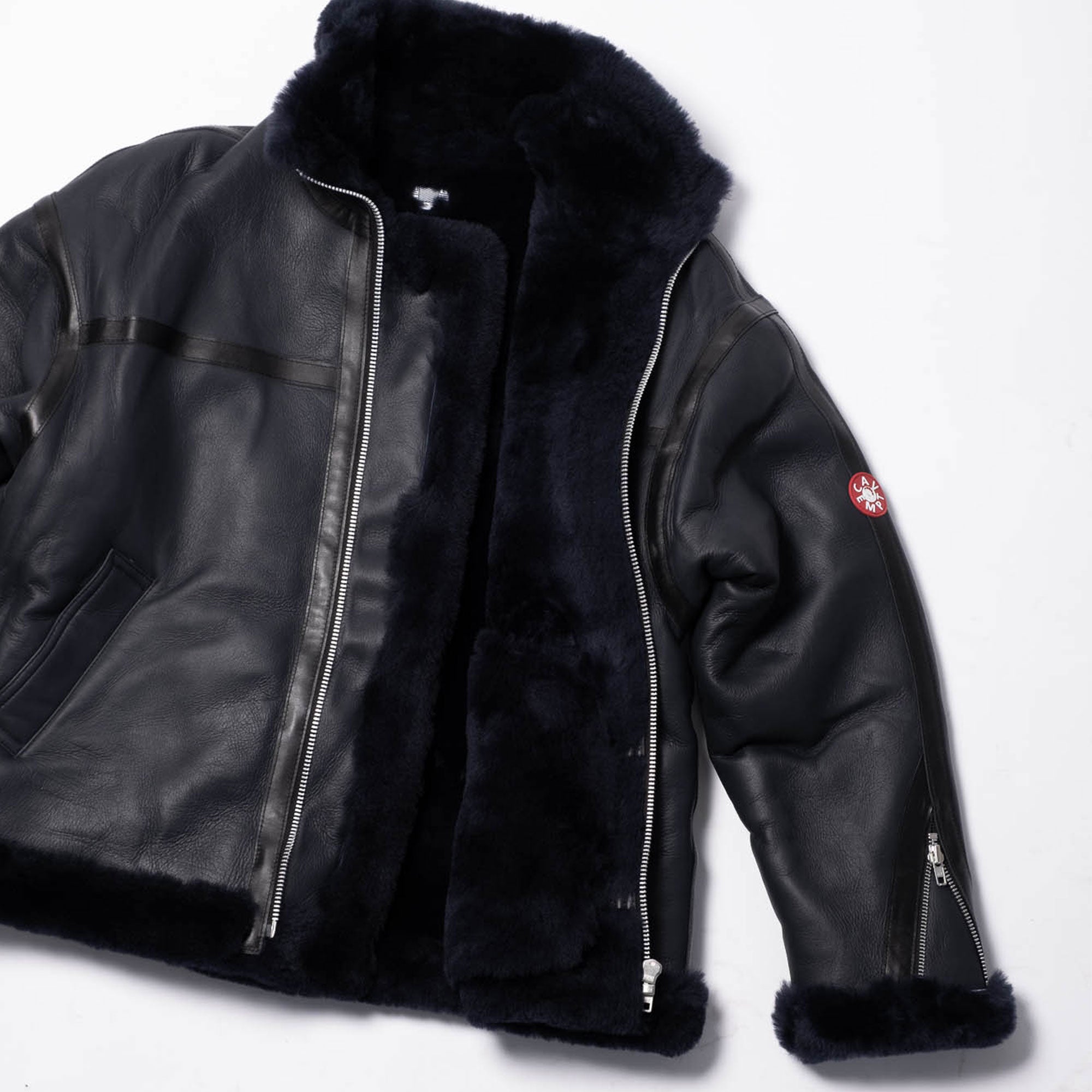 Cav Empt Sheepskin Bomber Jacket - Navy