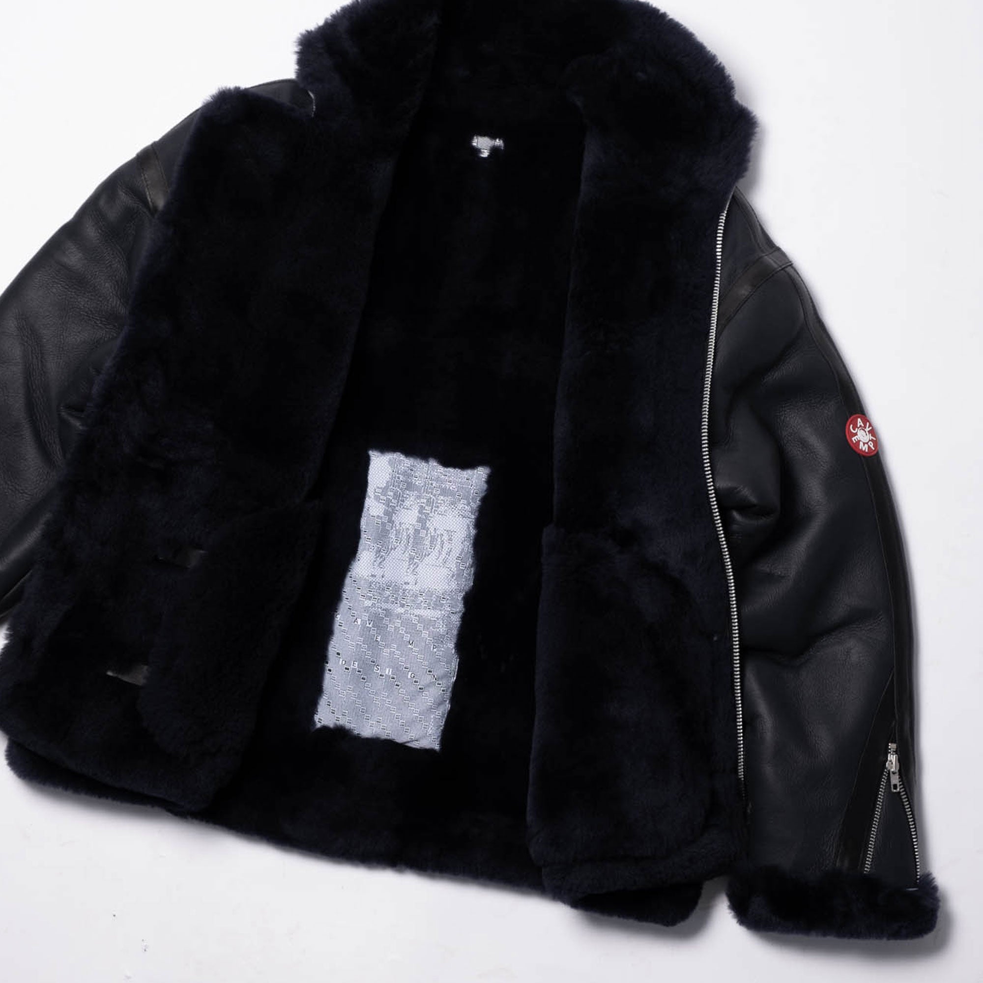 Cav Empt Sheepskin Bomber Jacket - Navy