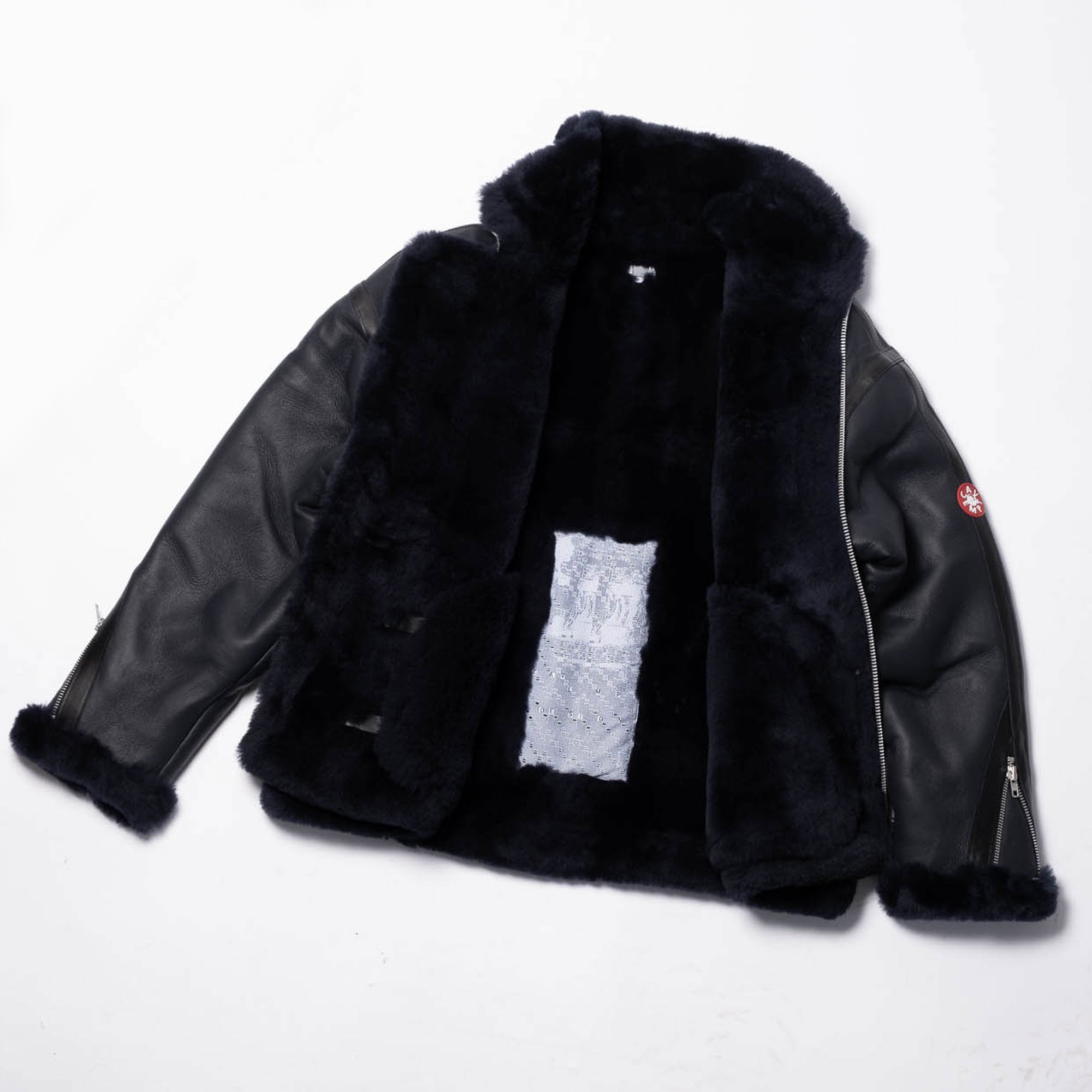 Cav Empt Sheepskin Bomber Jacket - Navy