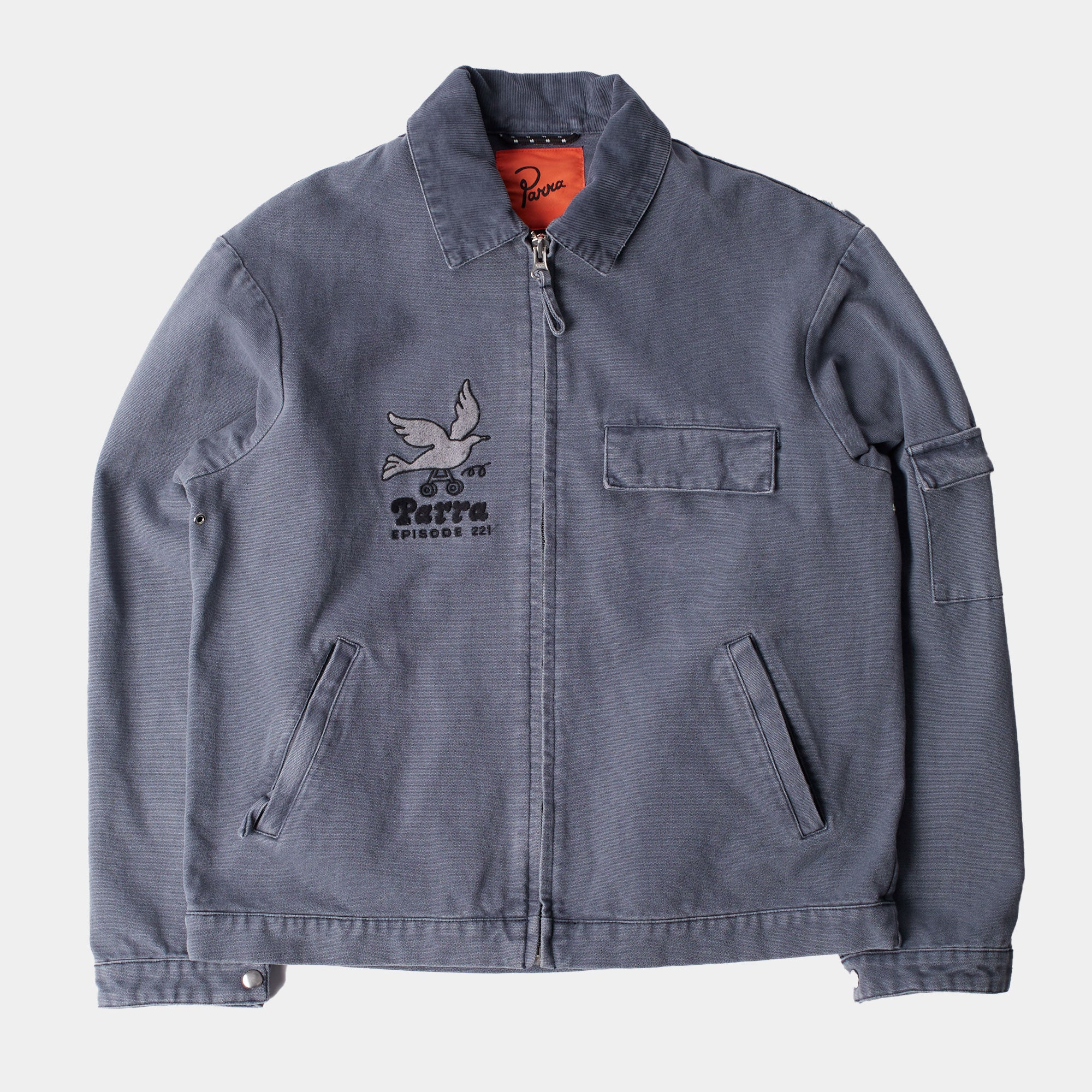 By Parra  Twilled Bird Wheel Jacket - Washed Blue