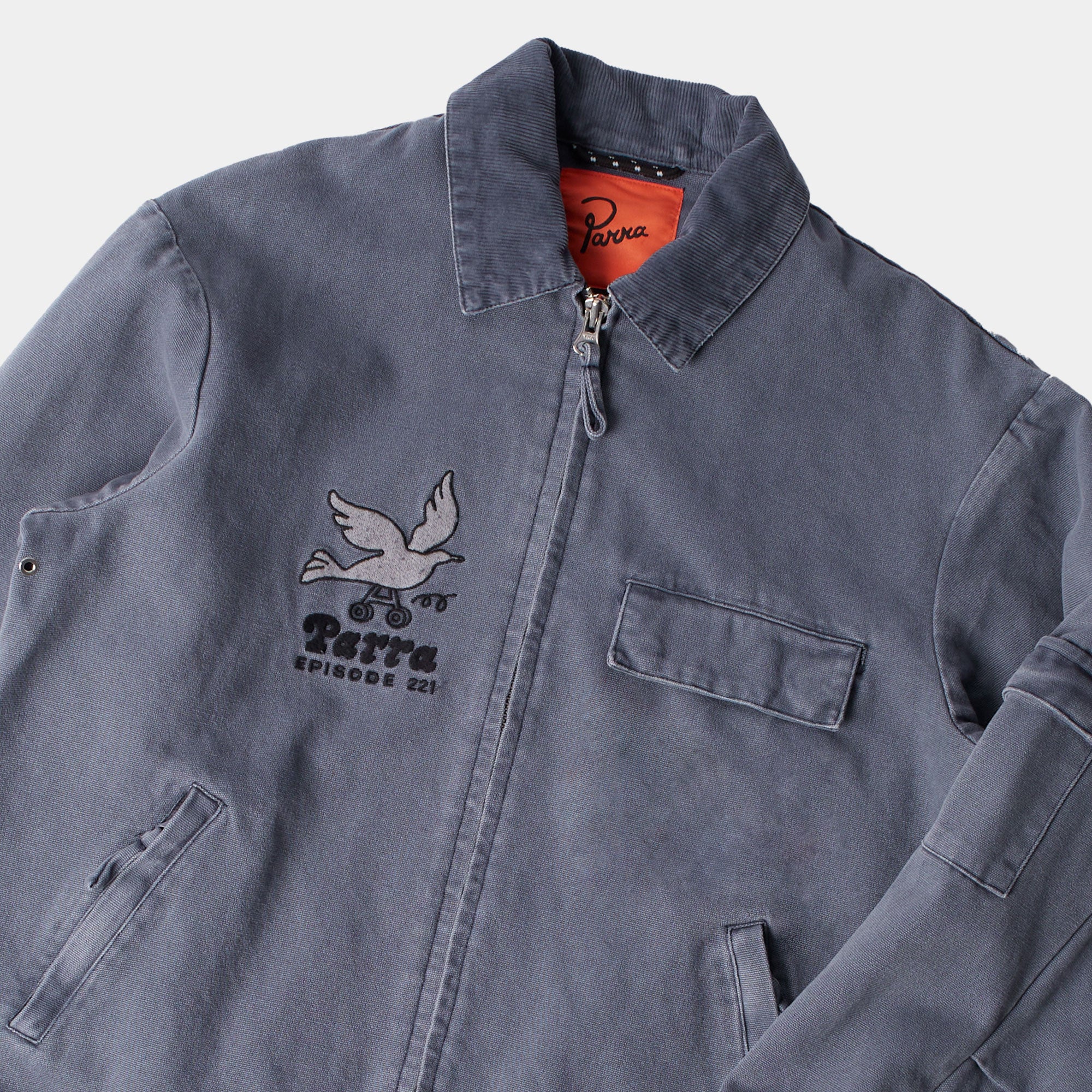 By Parra  Twilled Bird Wheel Jacket - Washed Blue