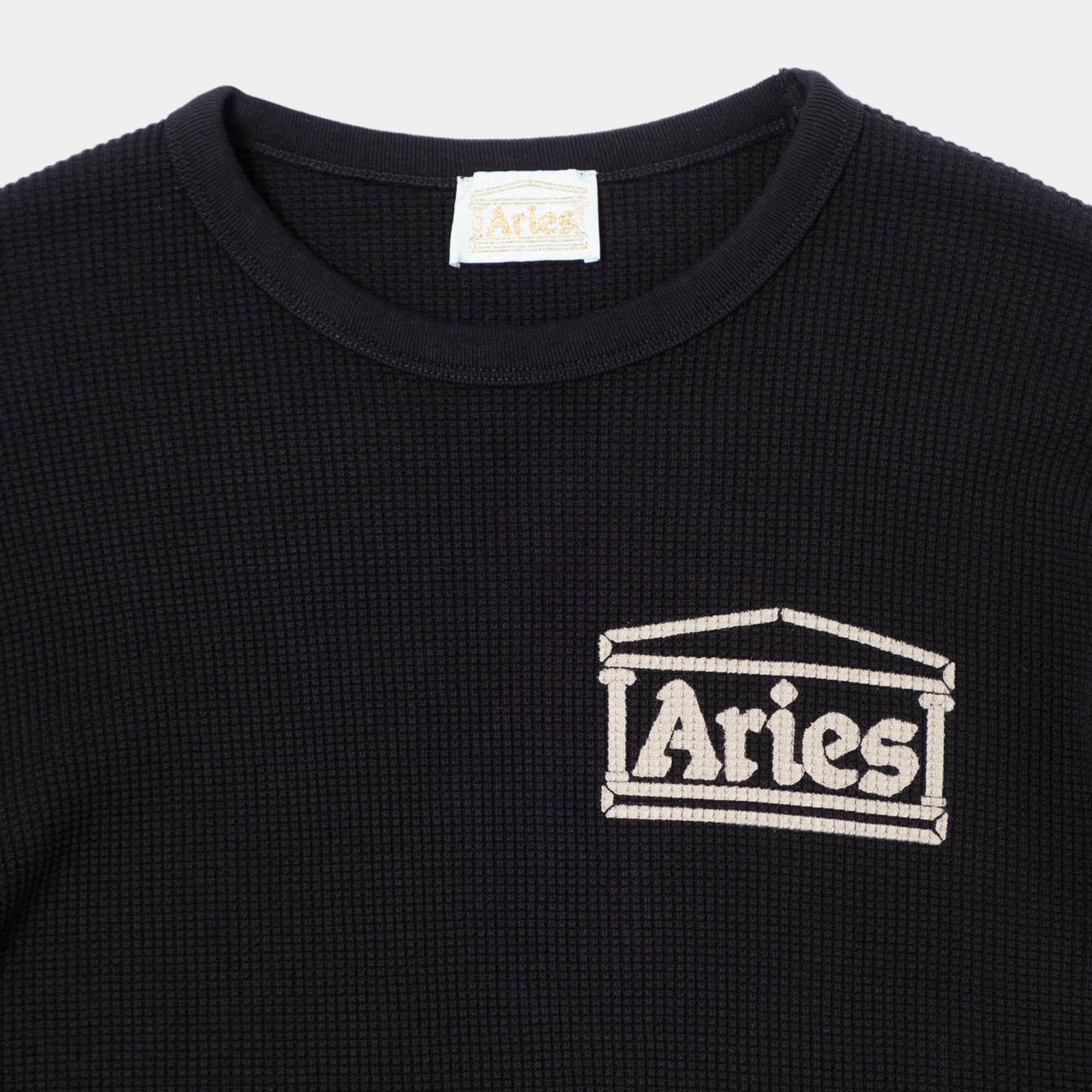 Aries Waffle LS Tee - Black