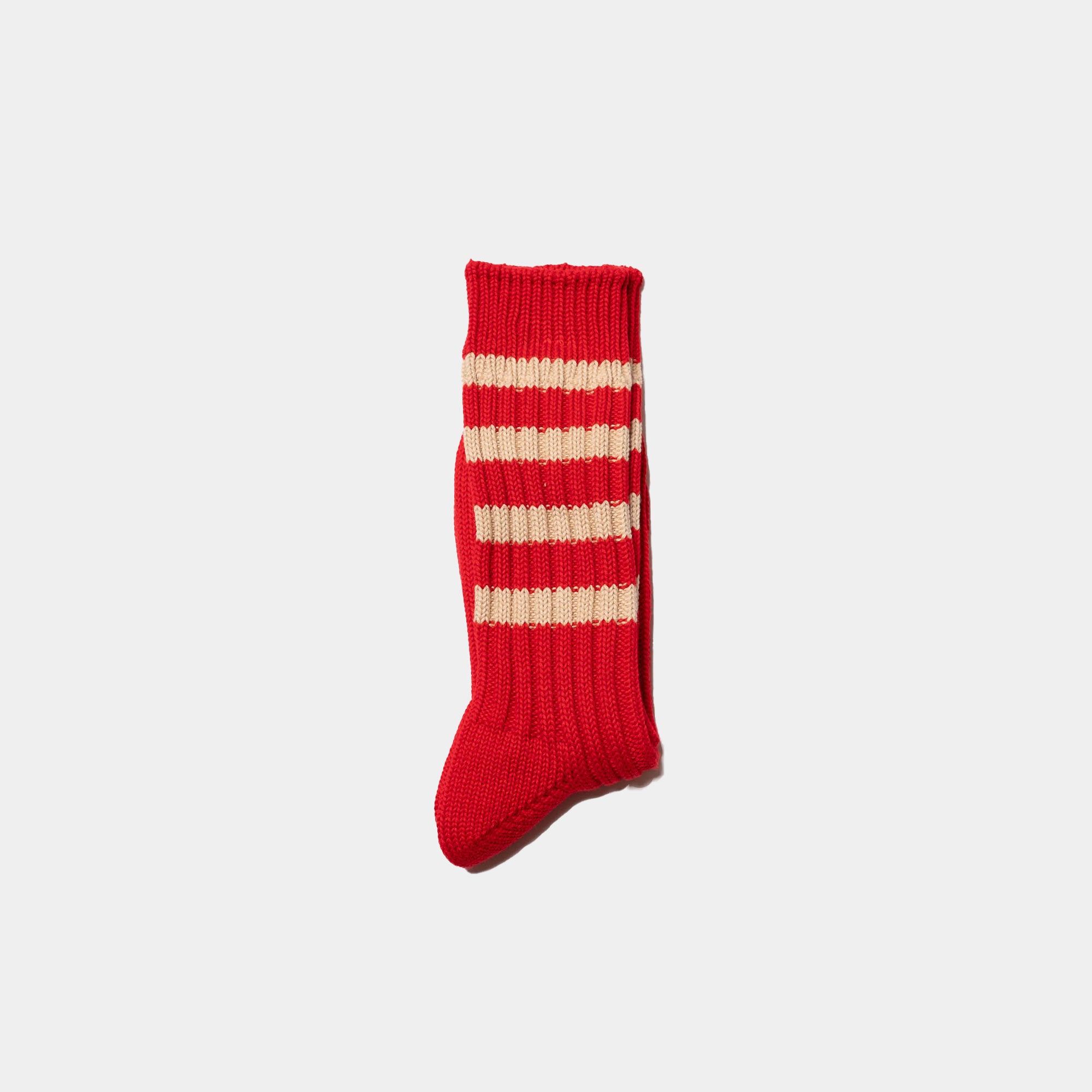 Decka Ordinary Fits Heavyweight Stripe Socks - Red/Ecru