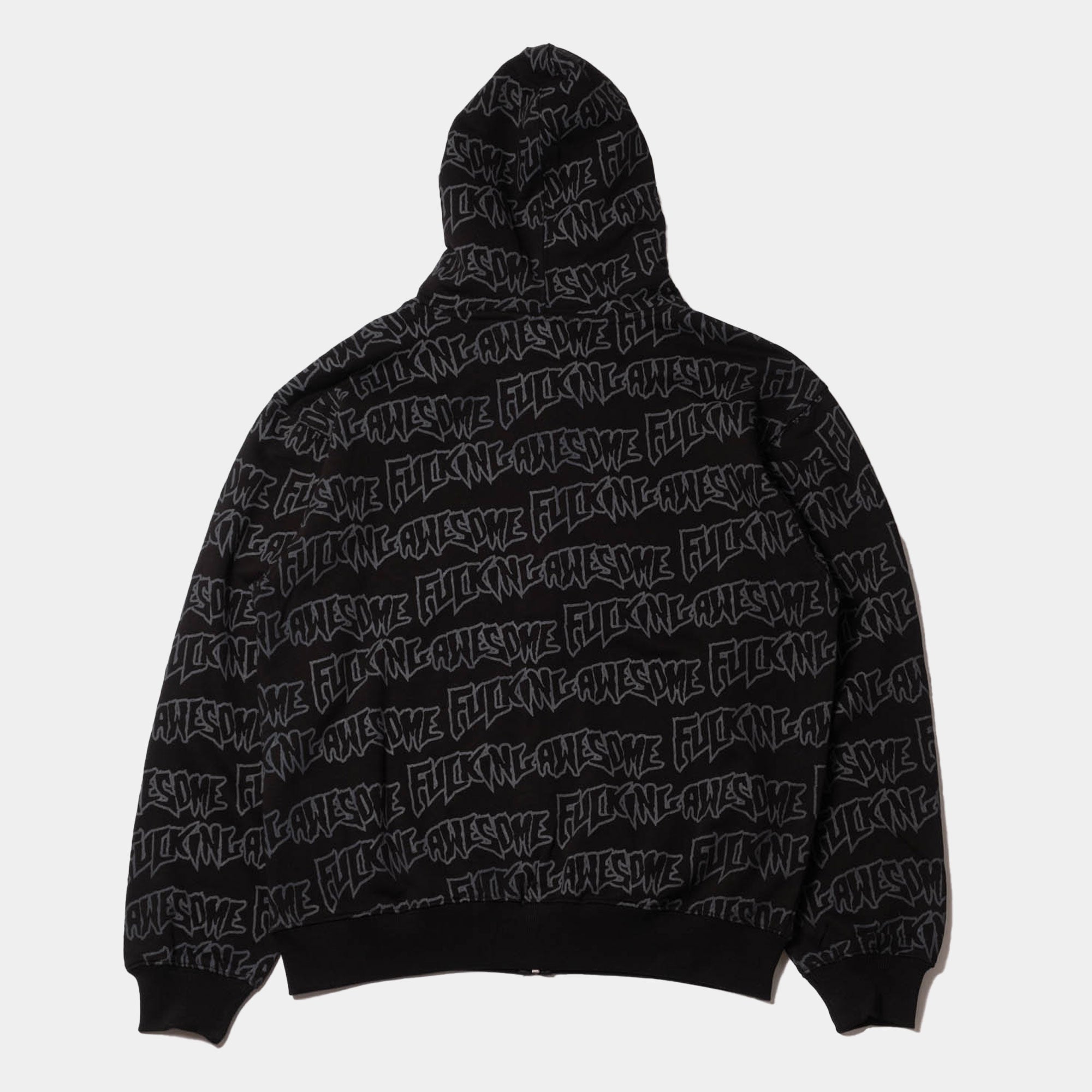 Fucking Awesome AOP Stamp Zipped Hoodie - Black