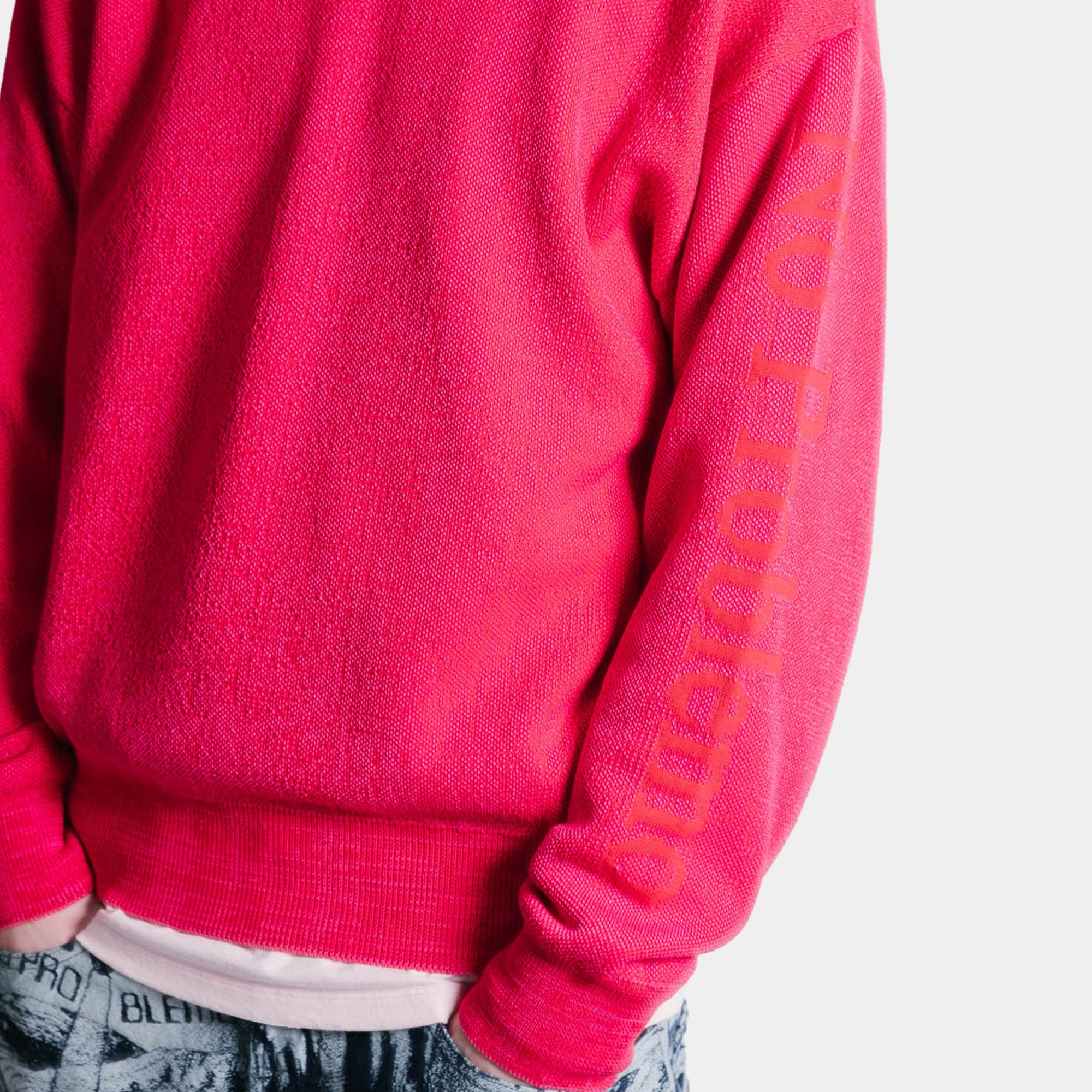 No Problemo Glitch Knit Crew Neck - Pink