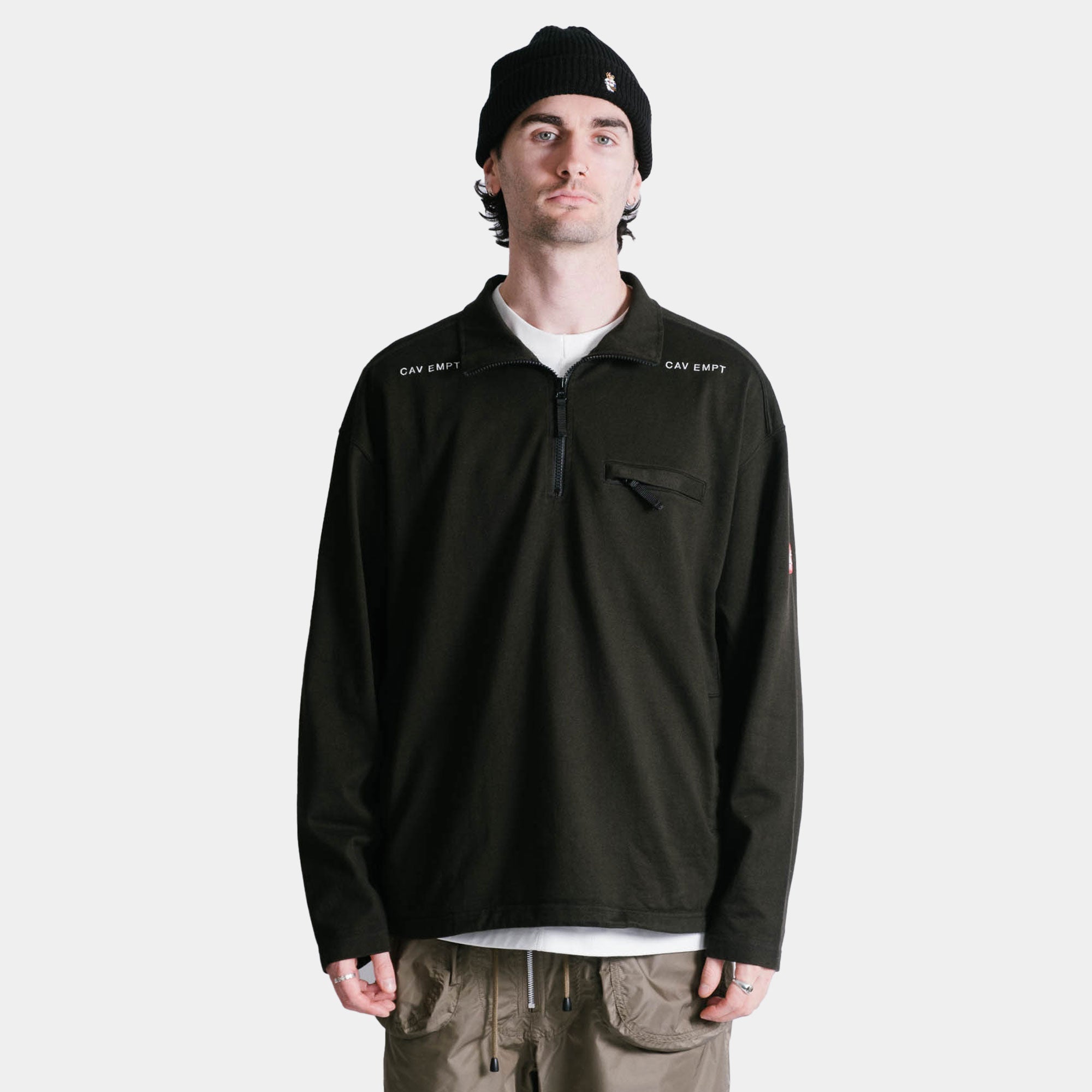 Cav Empt Half Zip Light Pullover - Black