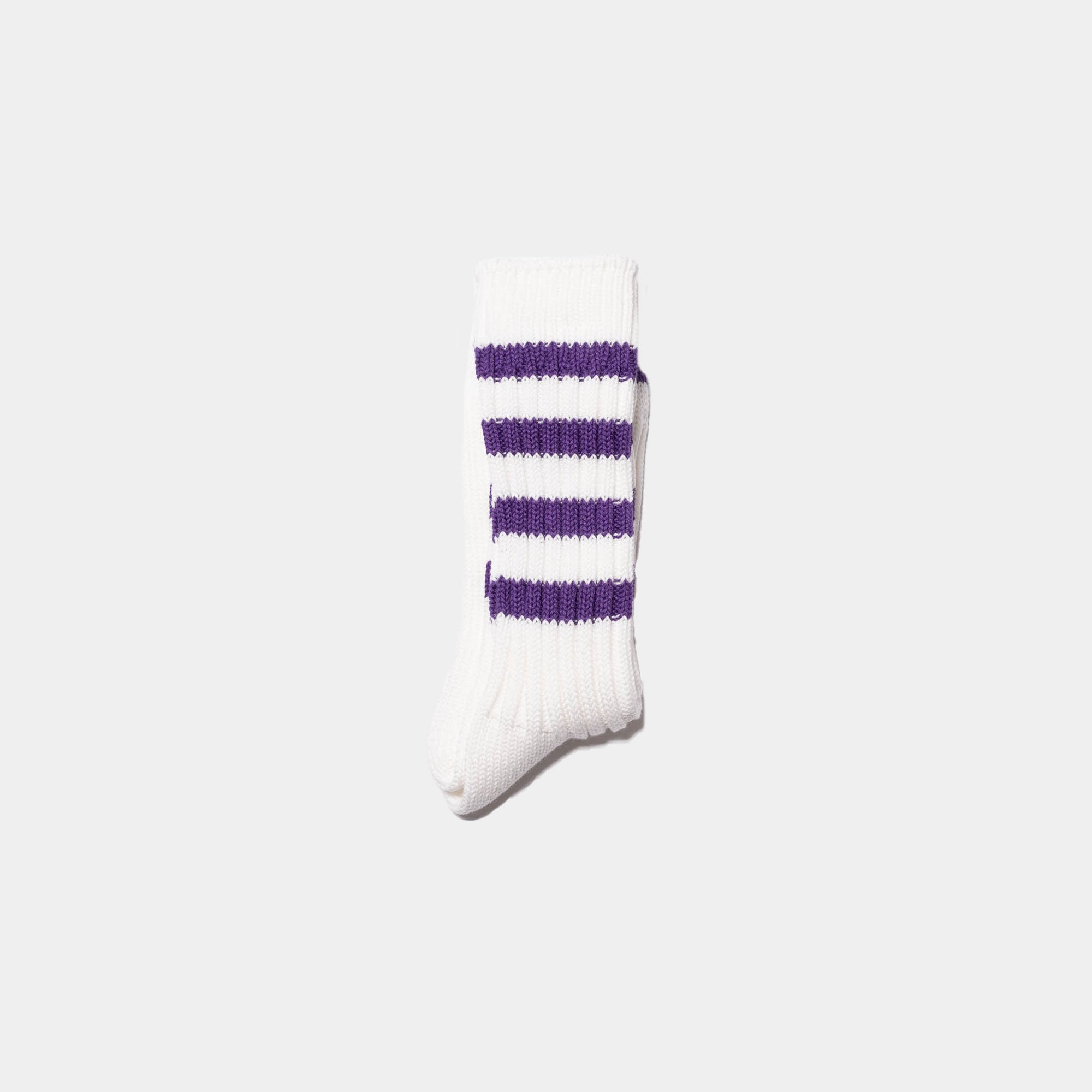 Decka Ordinary Fits Heavyweight Stripe Socks - White/Purple