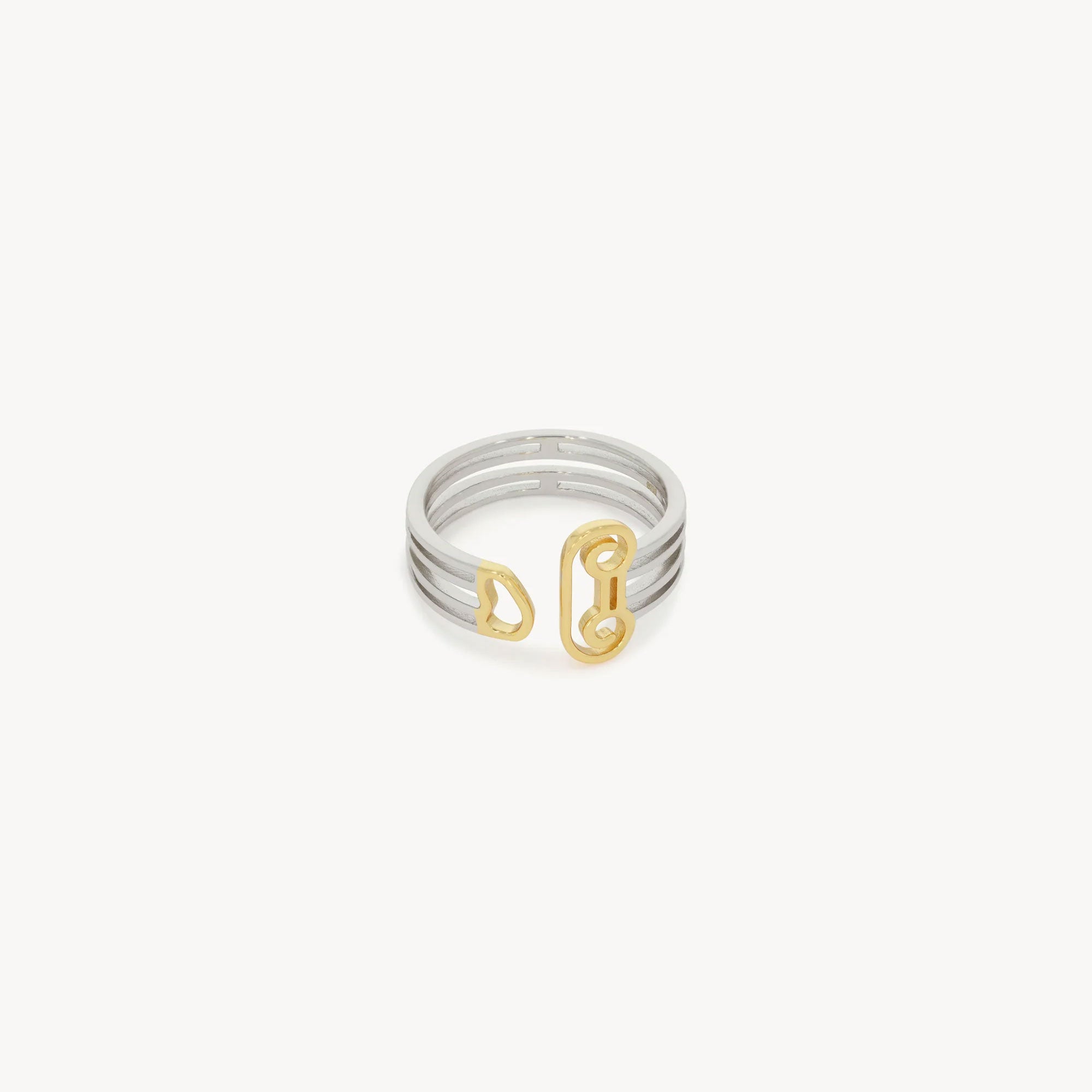 Aries Column Ring - Silver/Gold